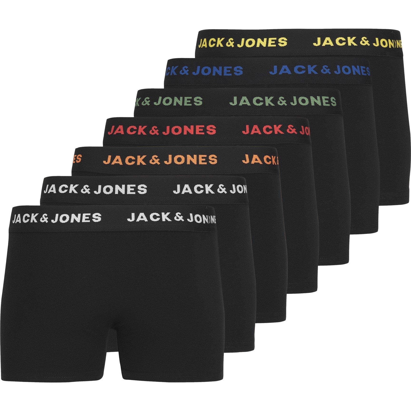 Jack And Jones Boys Kids Basic 7-Pack Trunks - Black - 12 Years
