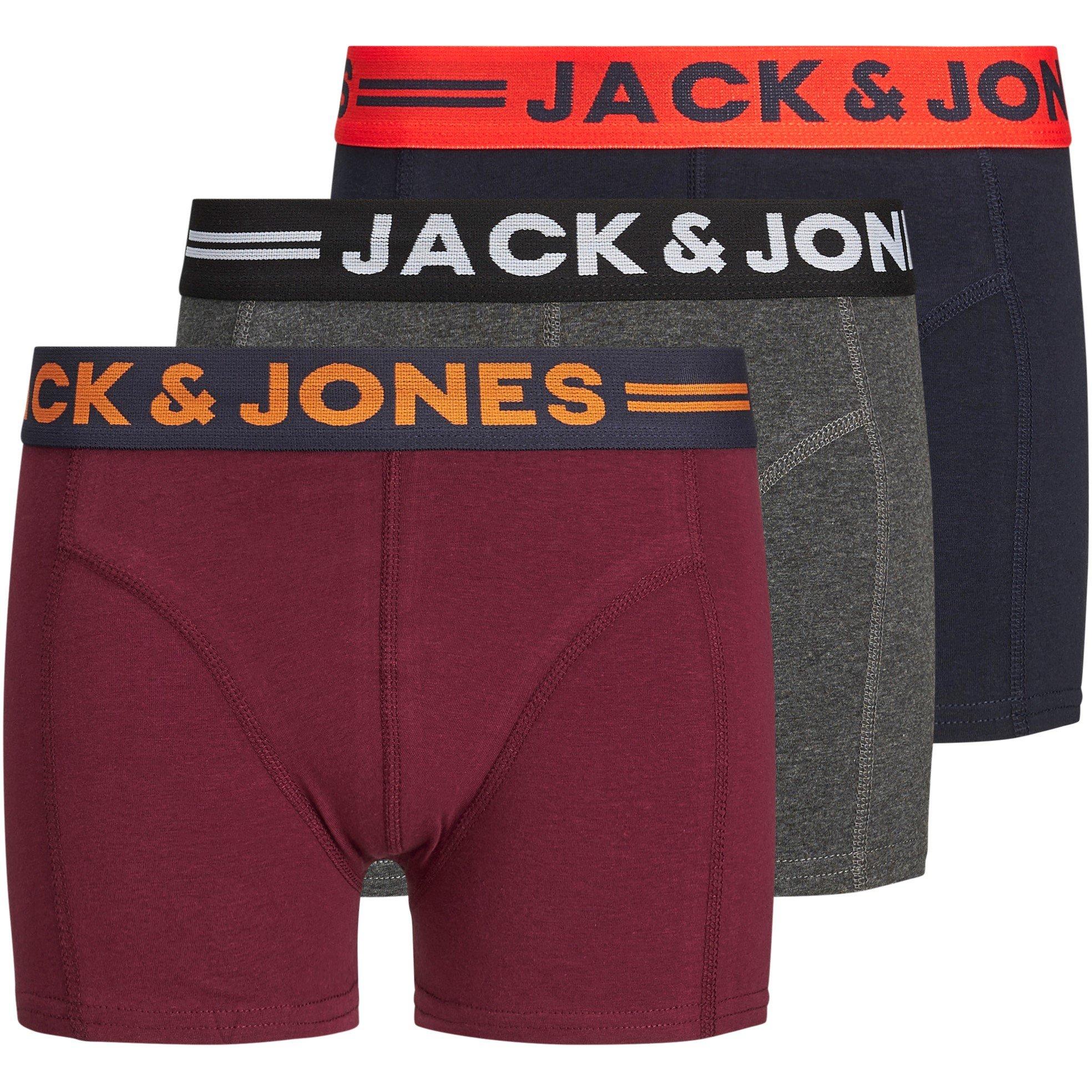 Jack And Jones Boys 3 Pack Lichfield Trunks Junior - Dgm - 7-8 (S)