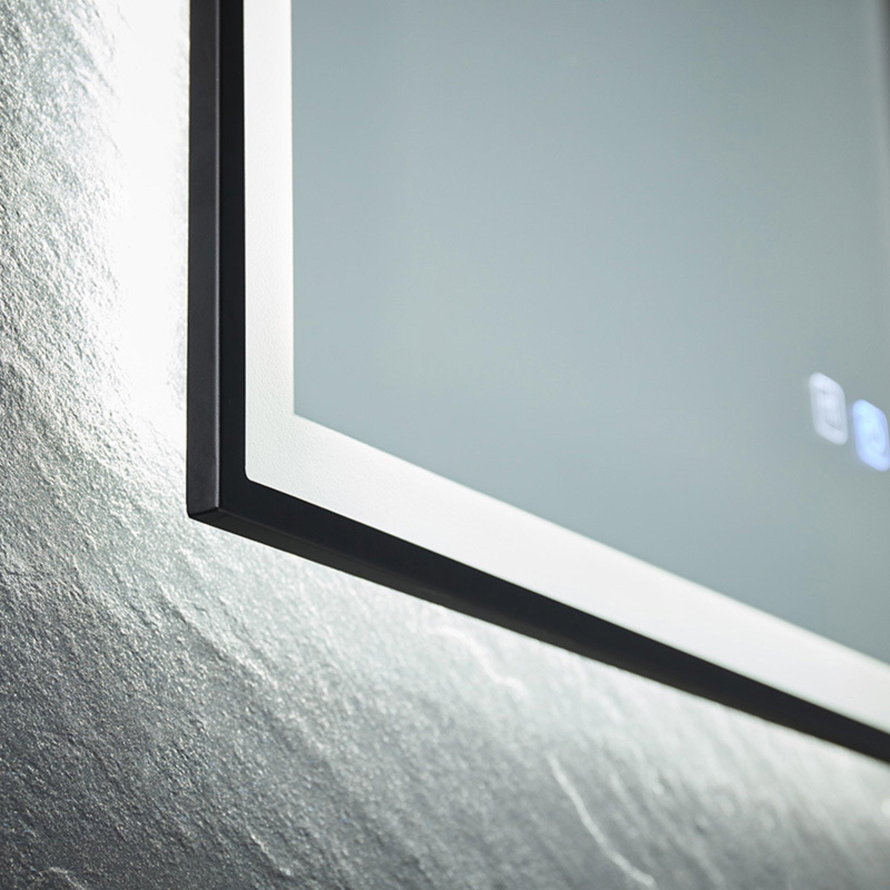 Black - Kabinet UK - Rectangular Anti-Fog Vanity Mirror with Sensor - 4