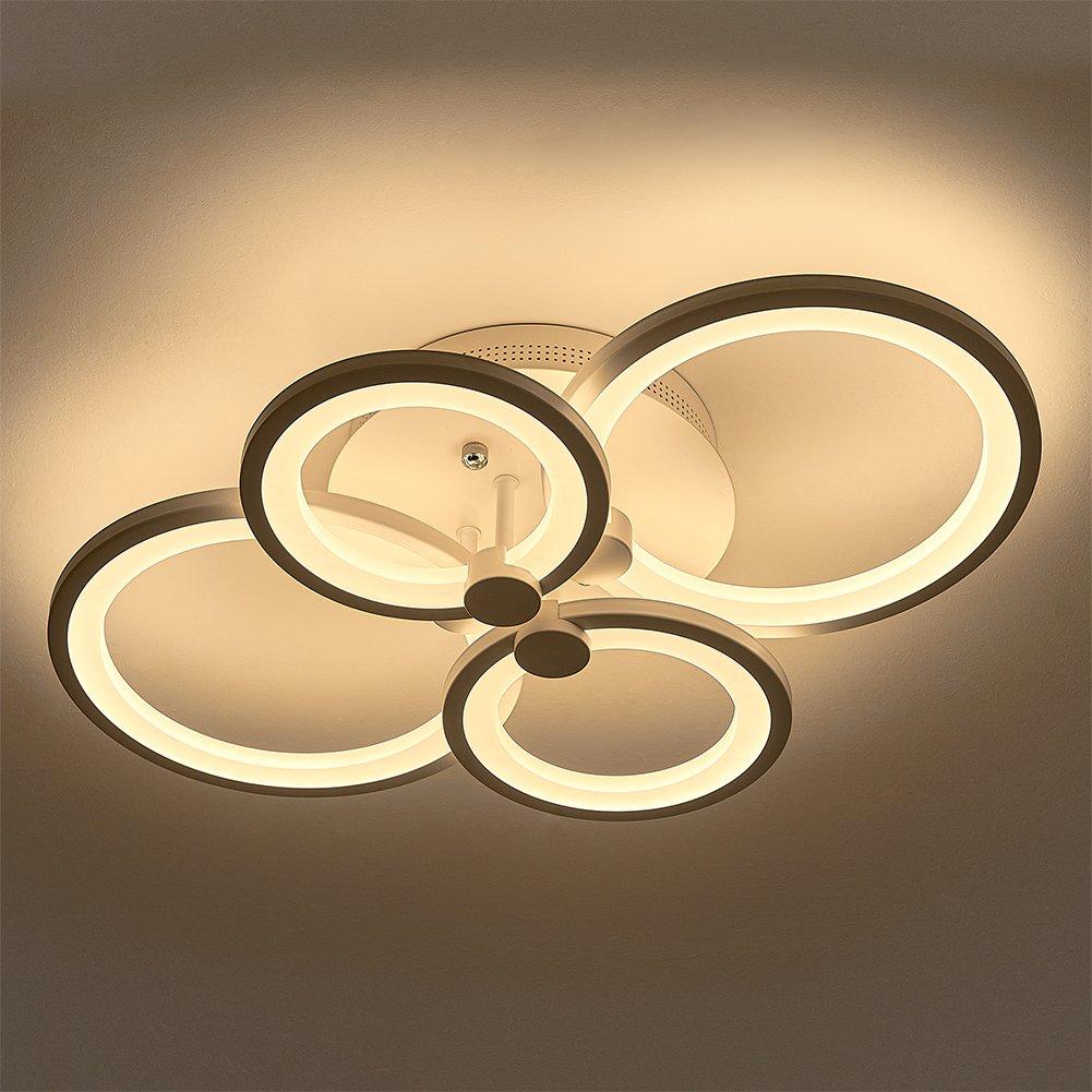 Kabinet Uk  Modern Circular Led Semi-Flush Ceiling Light - White