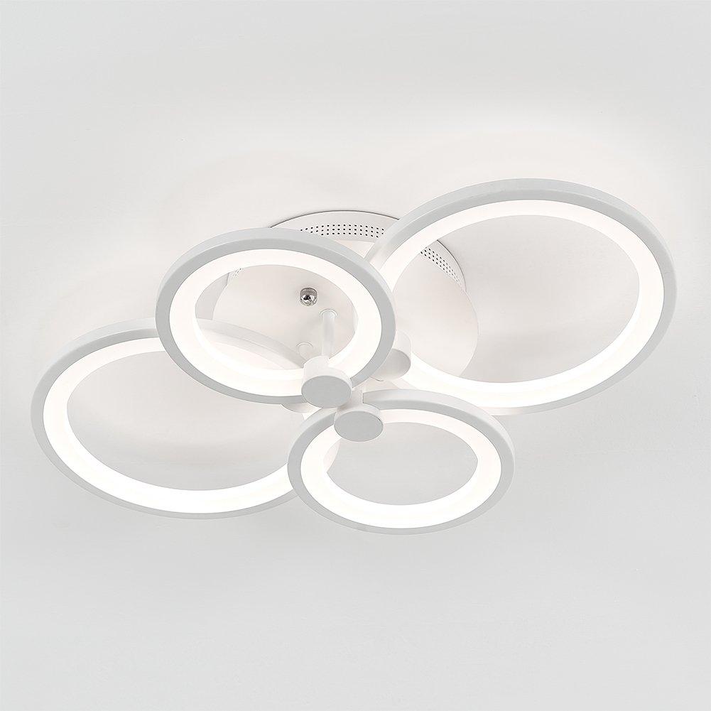 White - Kabinet UK - Modern Circular LED Semi-Flush Ceiling Light - 2