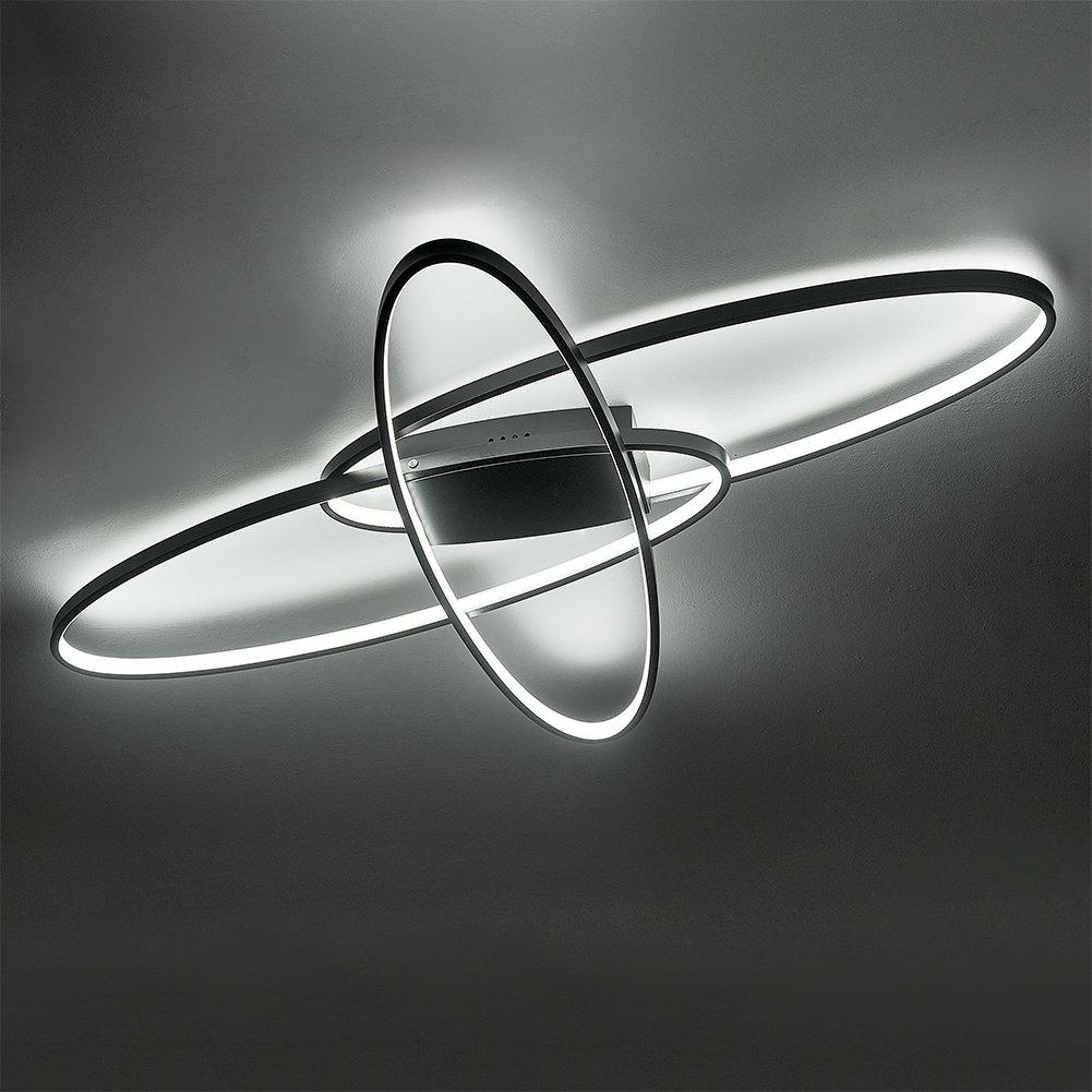 Kabinet Uk  Minimalistic Oval Led Semi-Flush Ceiling Light - Black