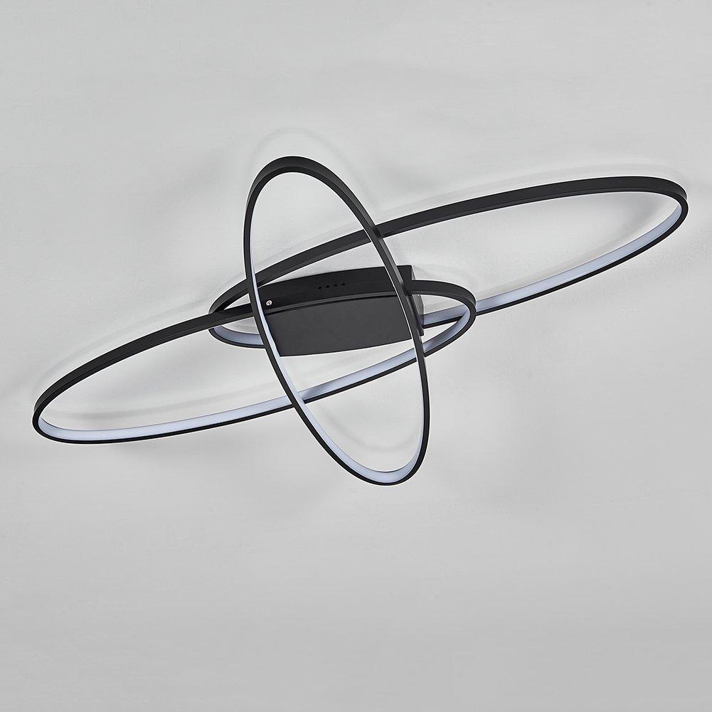 Black - Kabinet UK - Minimalistic Oval LED Semi-Flush Ceiling Light - 2