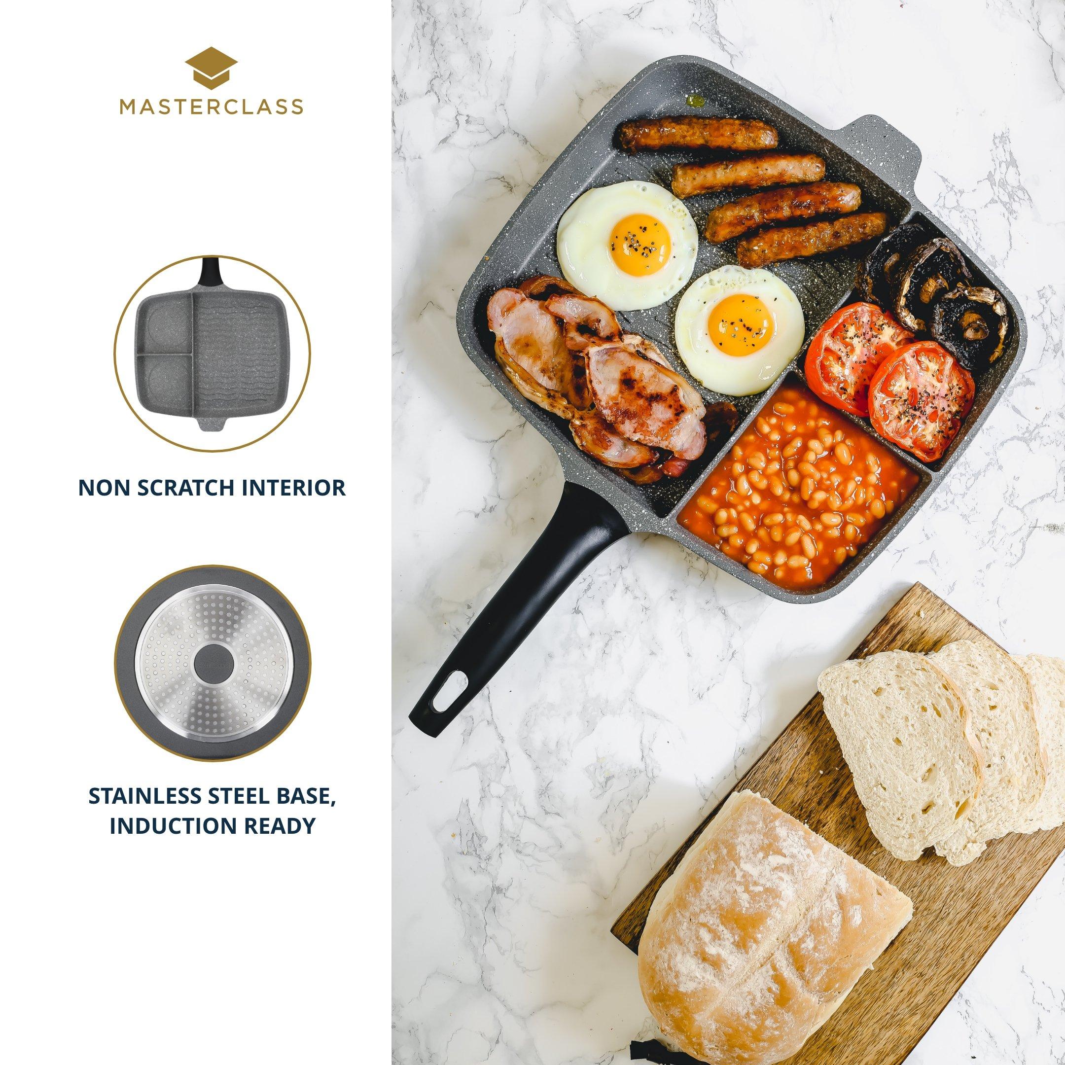 Grey - MasterClass - MasterClass Cast Aluminium Three Section Grill Pan - 3