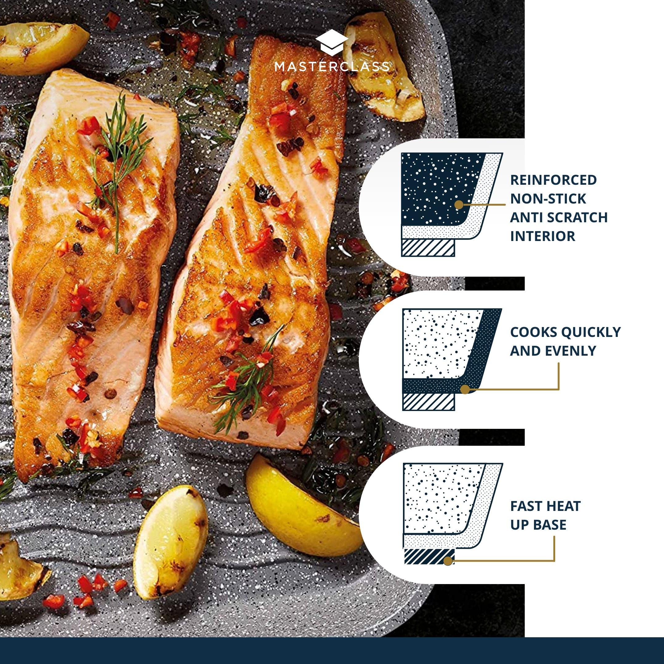 Grey - MasterClass - MasterClass Cast Aluminium Three Section Grill Pan - 4