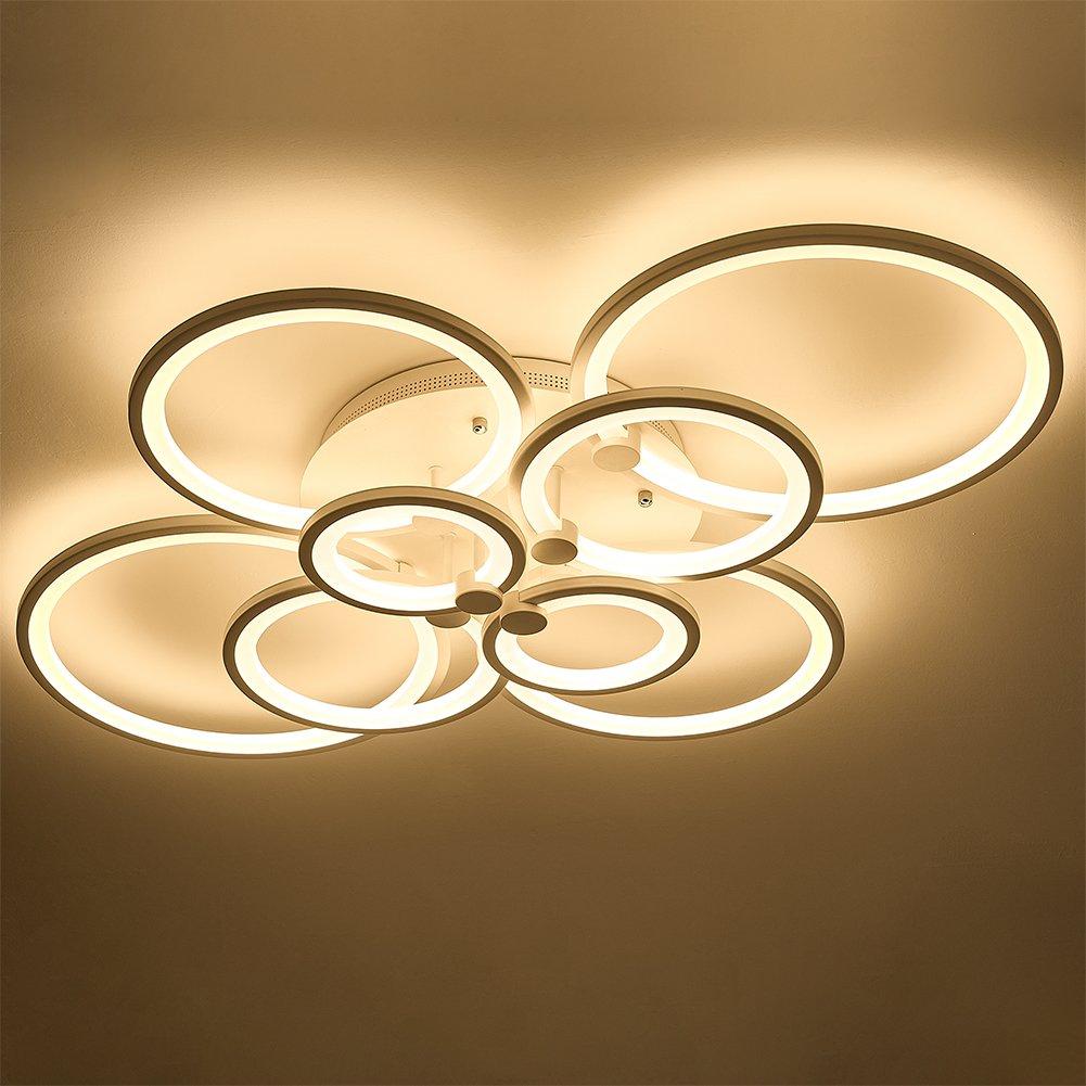 Kabinet Uk  Modern Circular Led Semi-Flush Ceiling Light - White