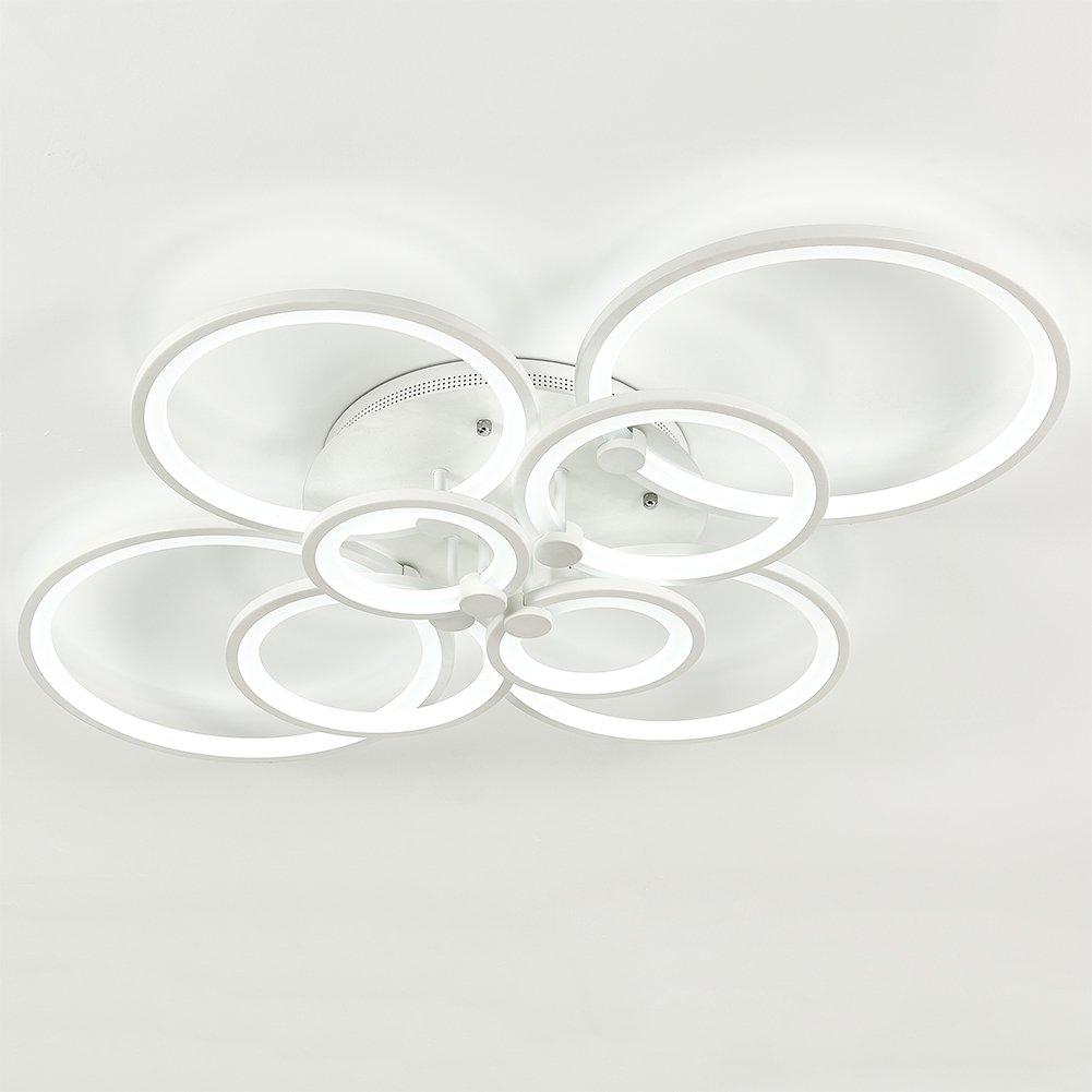 White - Kabinet UK - Modern Circular LED Semi-Flush Ceiling Light - 2