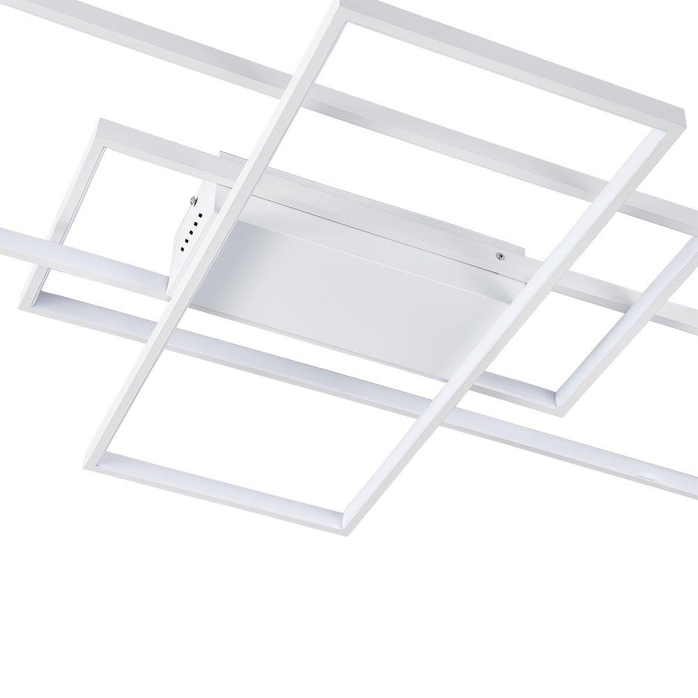 White - Kabinet UK - Rectangular LED Semi-Flush Light - 3