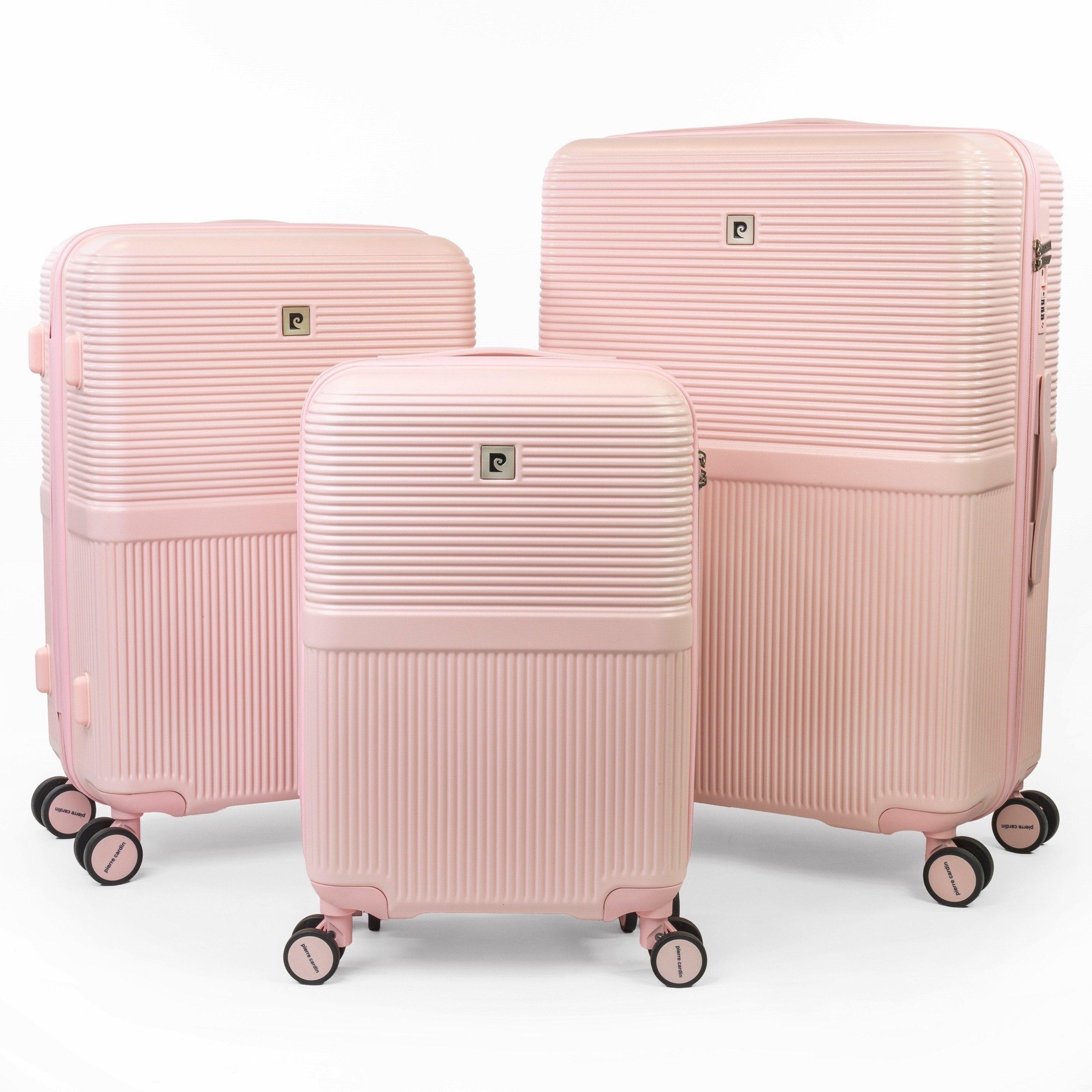 Pink Cl899-28 - Pierre Cardin - Monaco Premium Hard Shell Suitcase Wheeled Luggage - 12