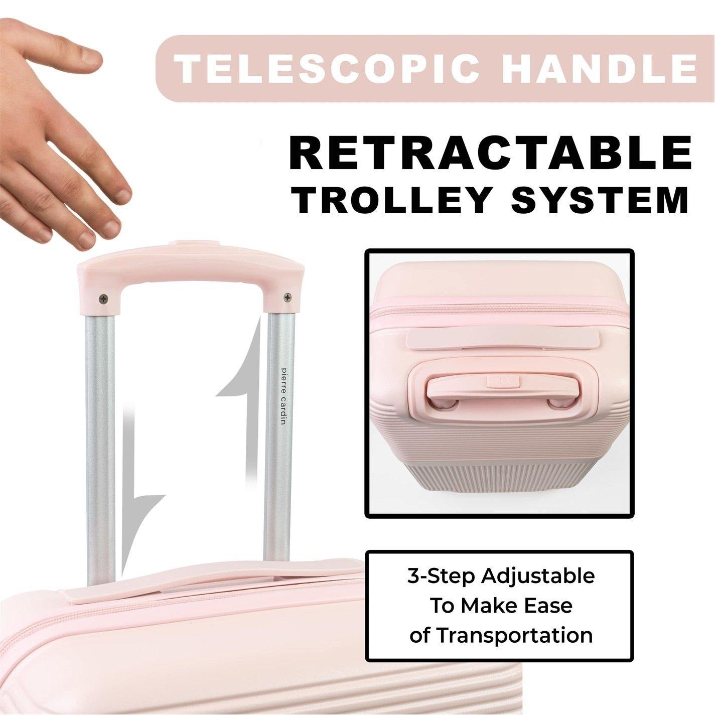 Pink Cl899-28 - Pierre Cardin - Monaco Premium Hard Shell Suitcase Wheeled Luggage - 7