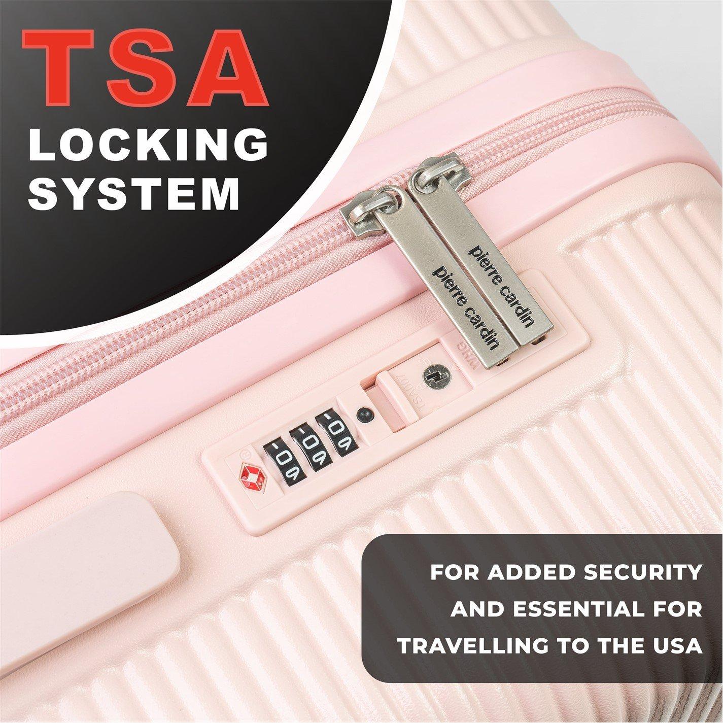 Pink Cl899-28 - Pierre Cardin - Monaco Premium Hard Shell Suitcase Wheeled Luggage - 9