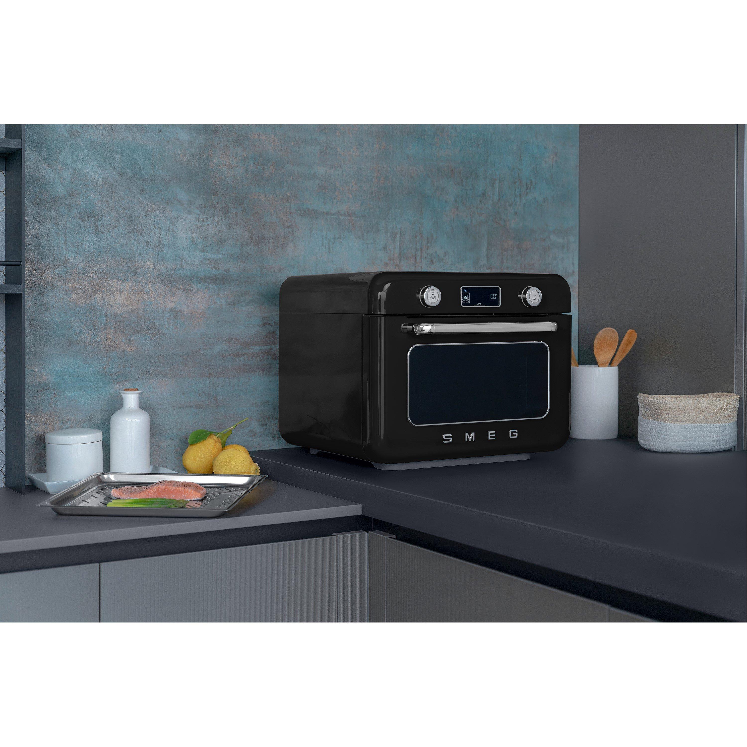 Black - Smeg - 9in1 Multifunction countertop oven with Steam  Air - 10