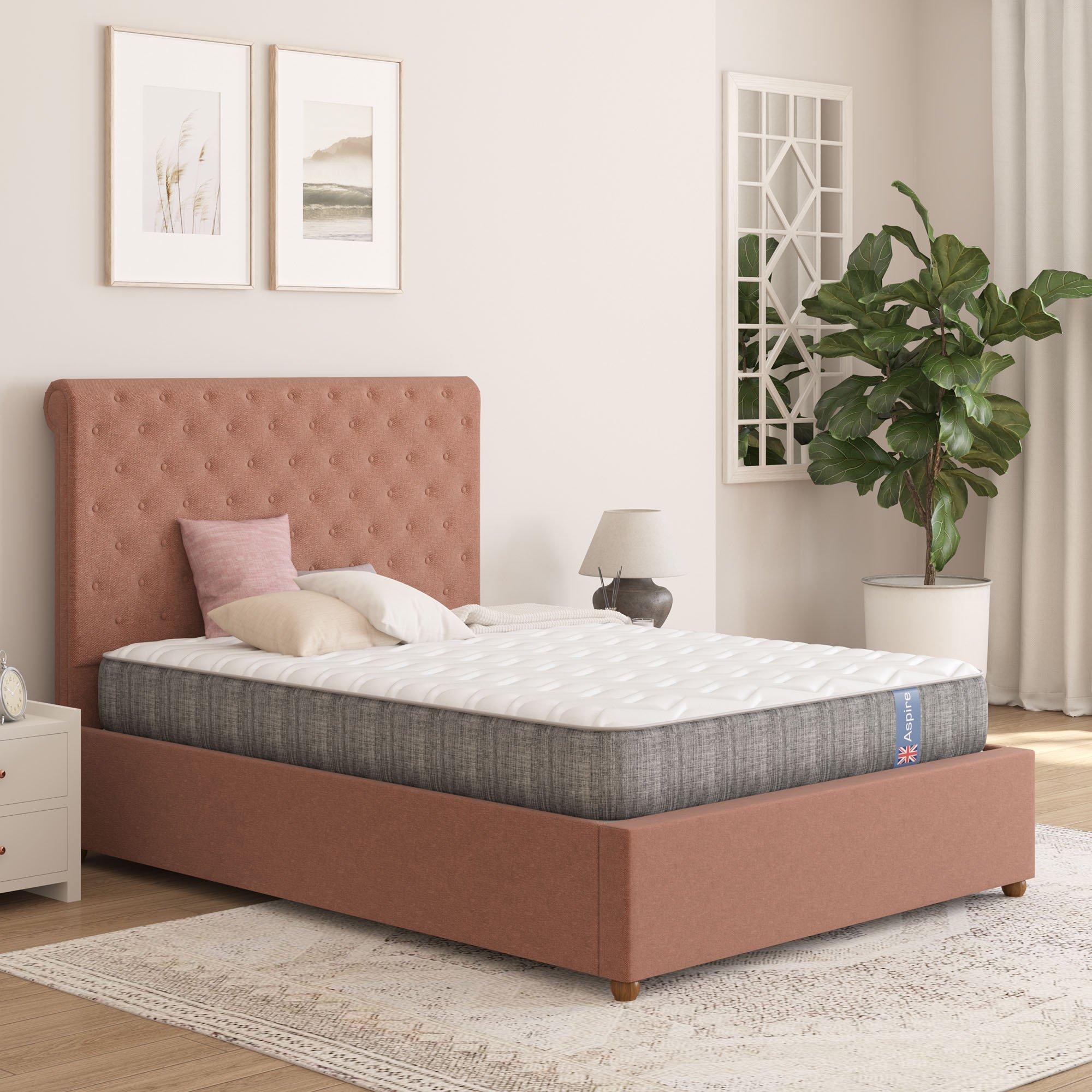 Aspire  Quad Layer Pocket Sprung Mattress - White - Small Doub