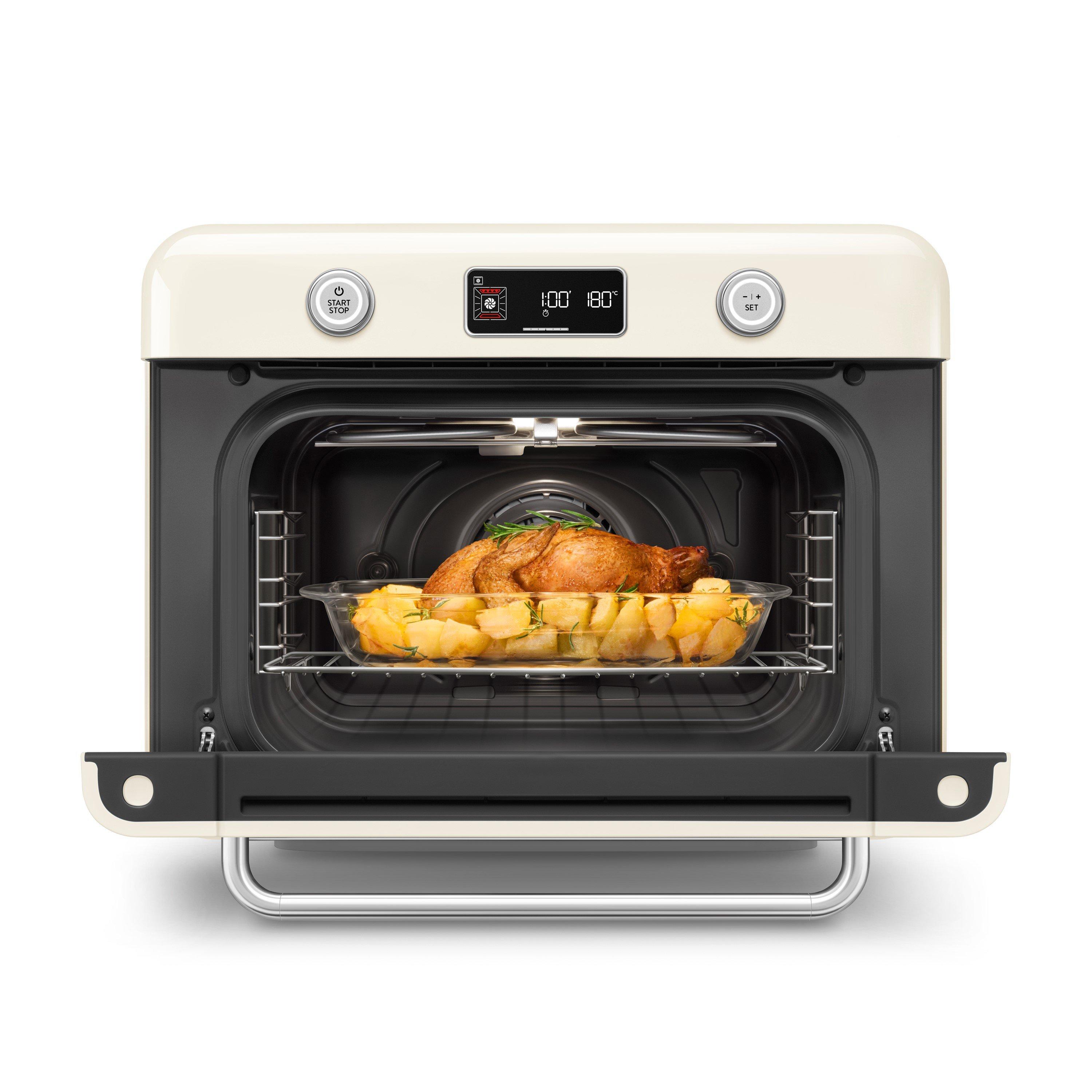 Cream - Smeg - 9in1 Multifunction countertop oven with Steam  Air - 5