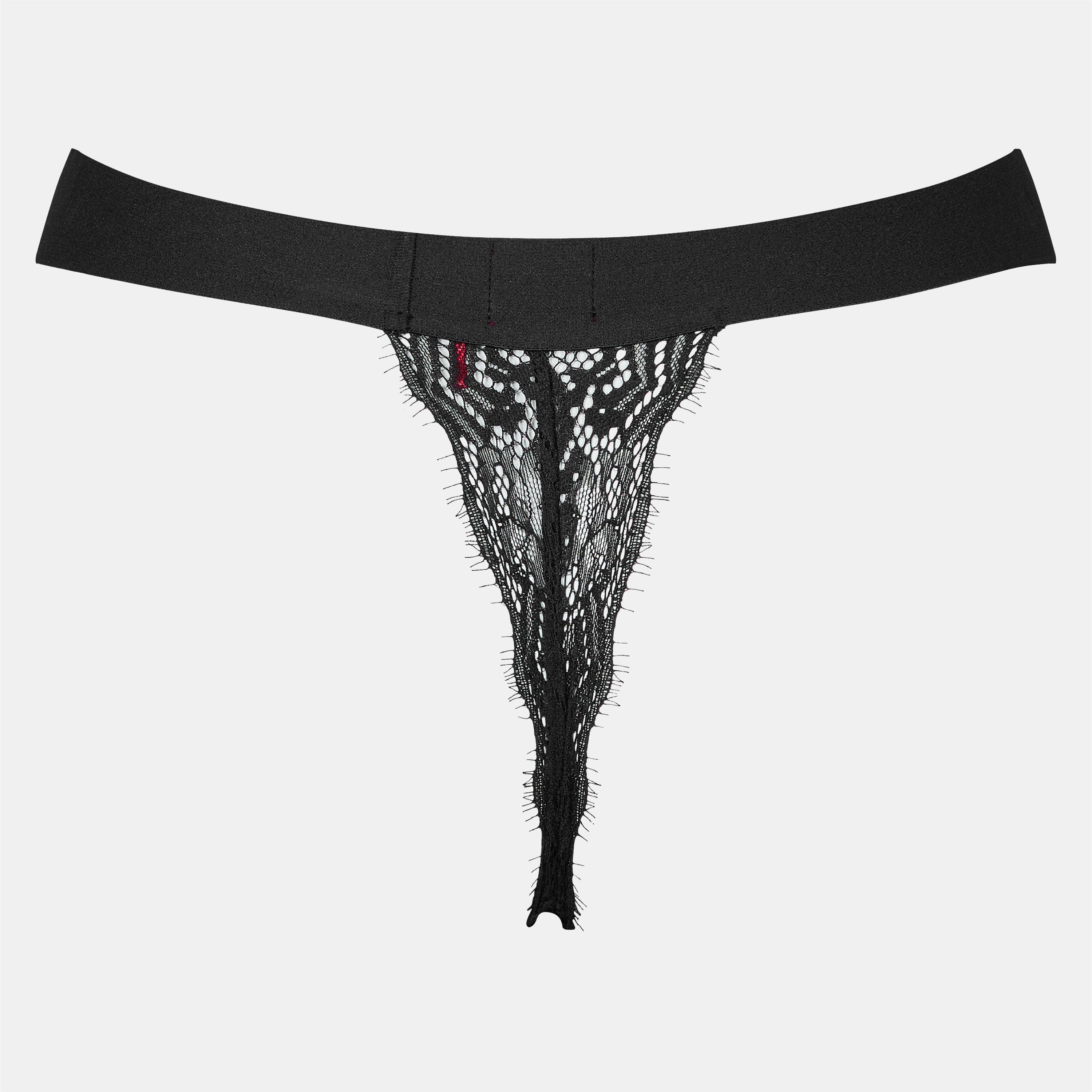 Black - Hugo - Lace Thong - 2