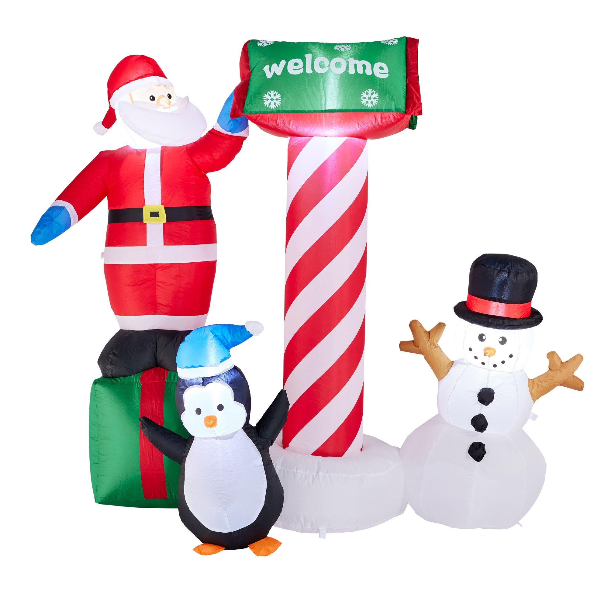 Multi - SO Christmas - Inflatable Christmas Santa & Snowman - 1.6m - 3