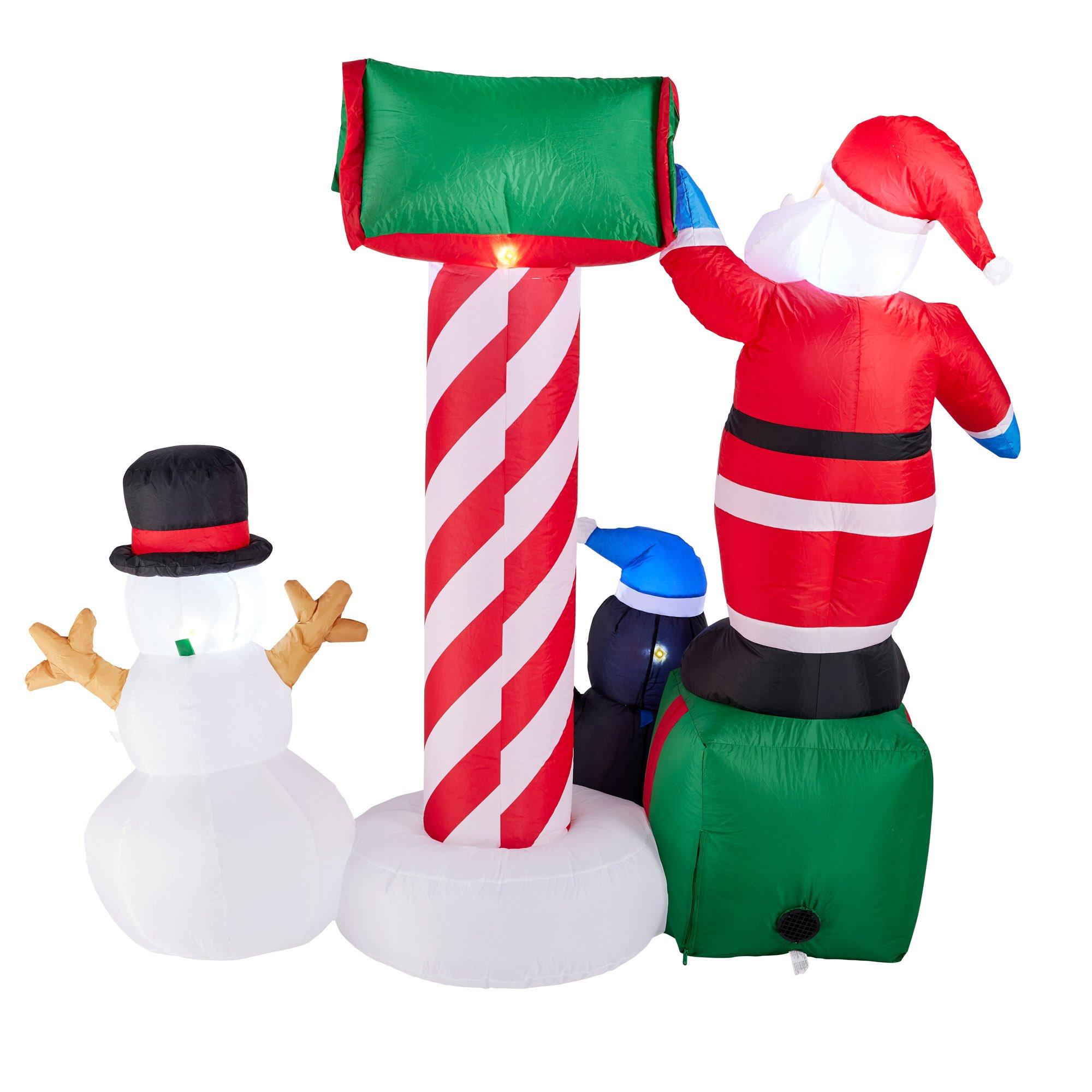 Multi - SO Christmas - Inflatable Christmas Santa & Snowman - 1.6m - 4