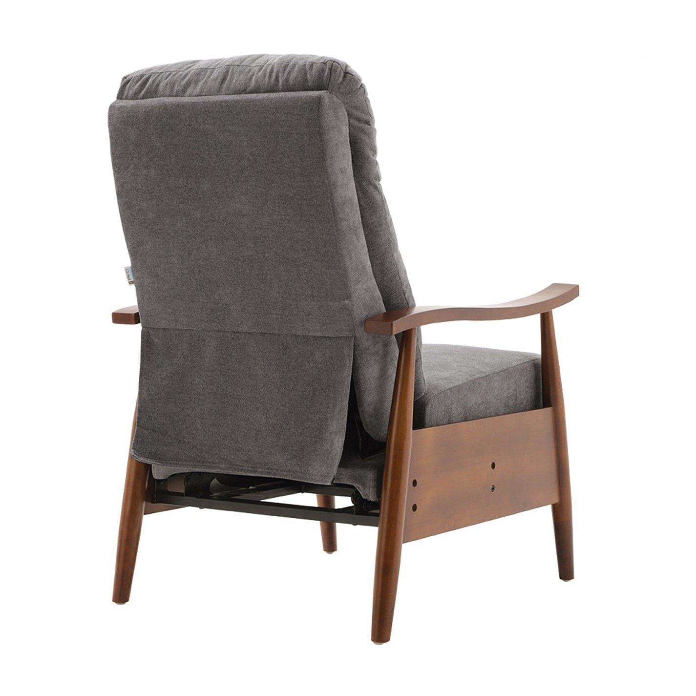 Dark Grey Brown - Kabinet UK - Manual Recliner Armchair - 6
