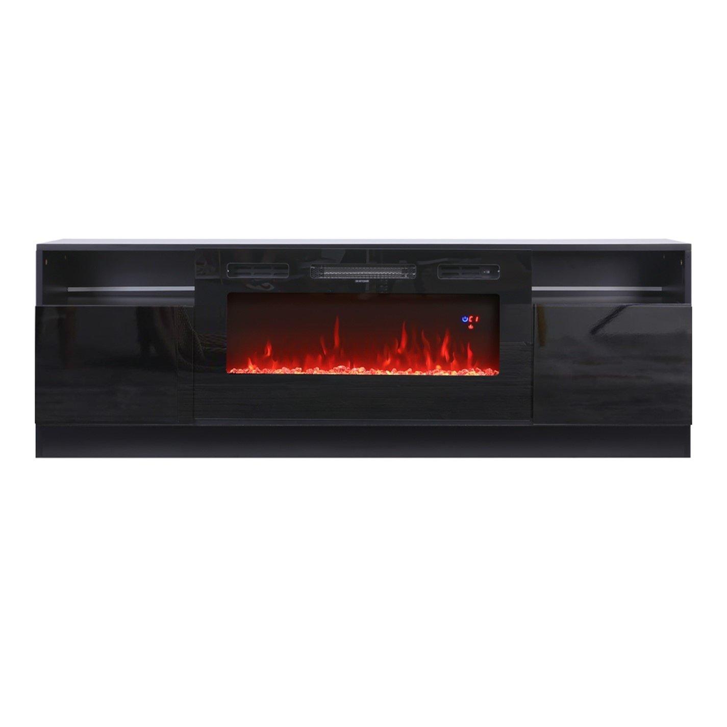 Black - Kabinet UK - Recessed Electric Fireplace TV Stand - 3