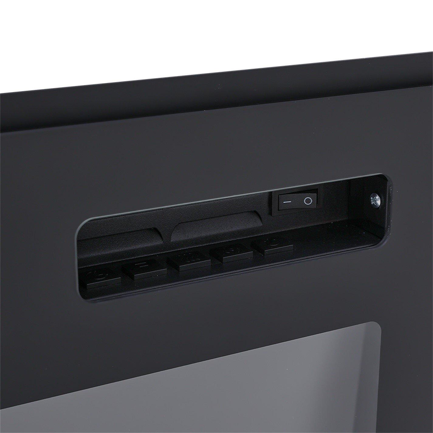 Black - Kabinet UK - Recessed Electric Fireplace TV Stand - 7