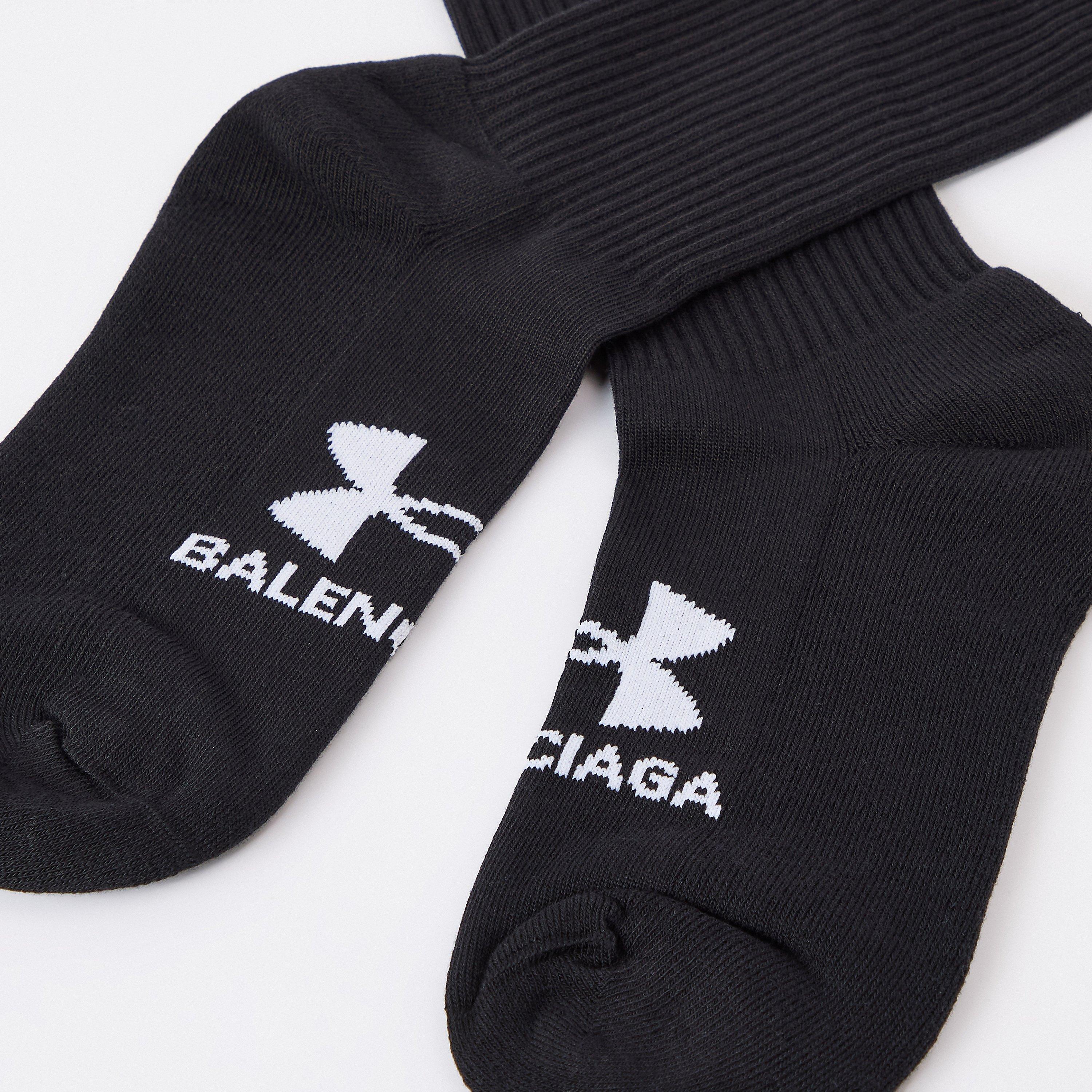 Black/White - Balenciaga - Men's Under Armour Crew Socks - 2