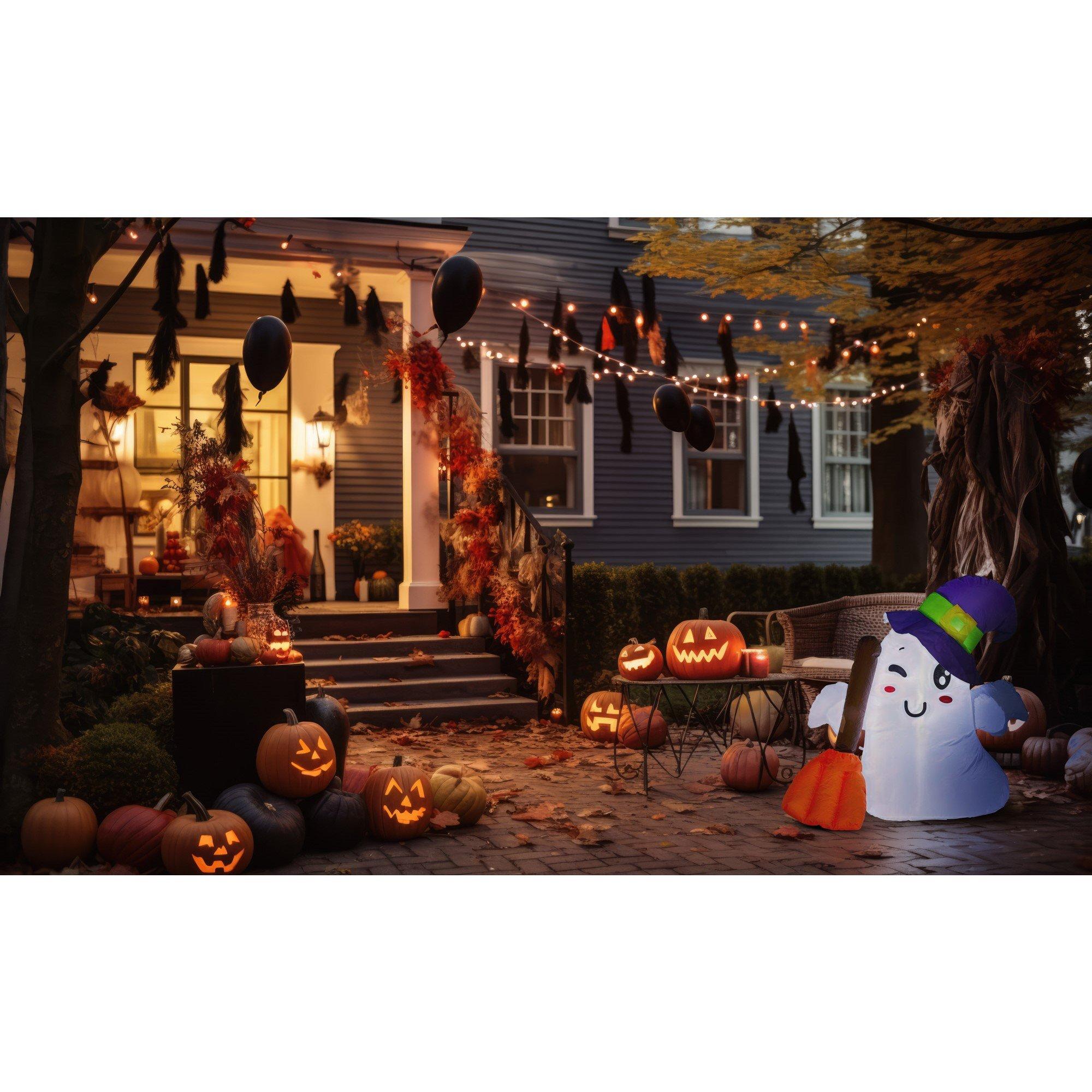Multi - SO House - Inflatable  - Halloween Ghost In Hat - 1m - 2