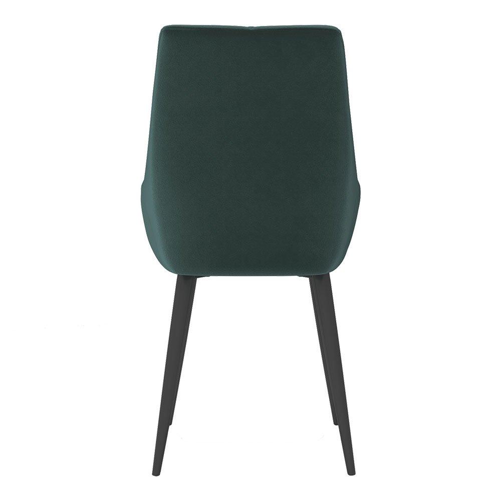 Green - Kabinet UK - Velvet Metal Legs Button Upholstered Dining Chair - 5
