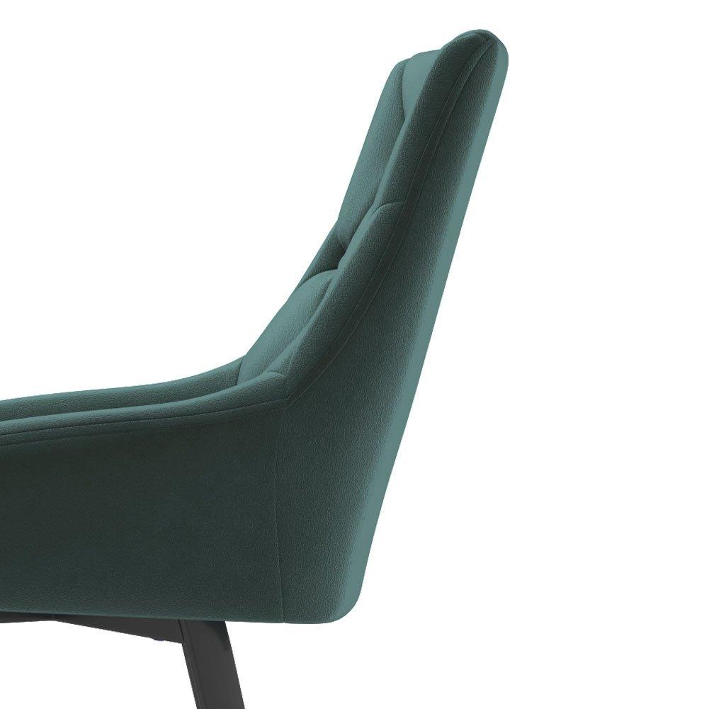 Green - Kabinet UK - Velvet Metal Legs Button Upholstered Dining Chair - 8