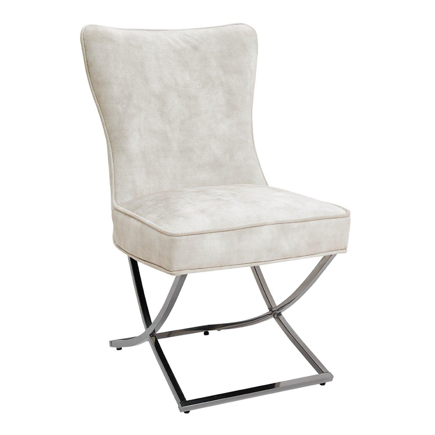 White - Kabinet UK - Set of 2 High Back Velvet Dining Chairs - 3