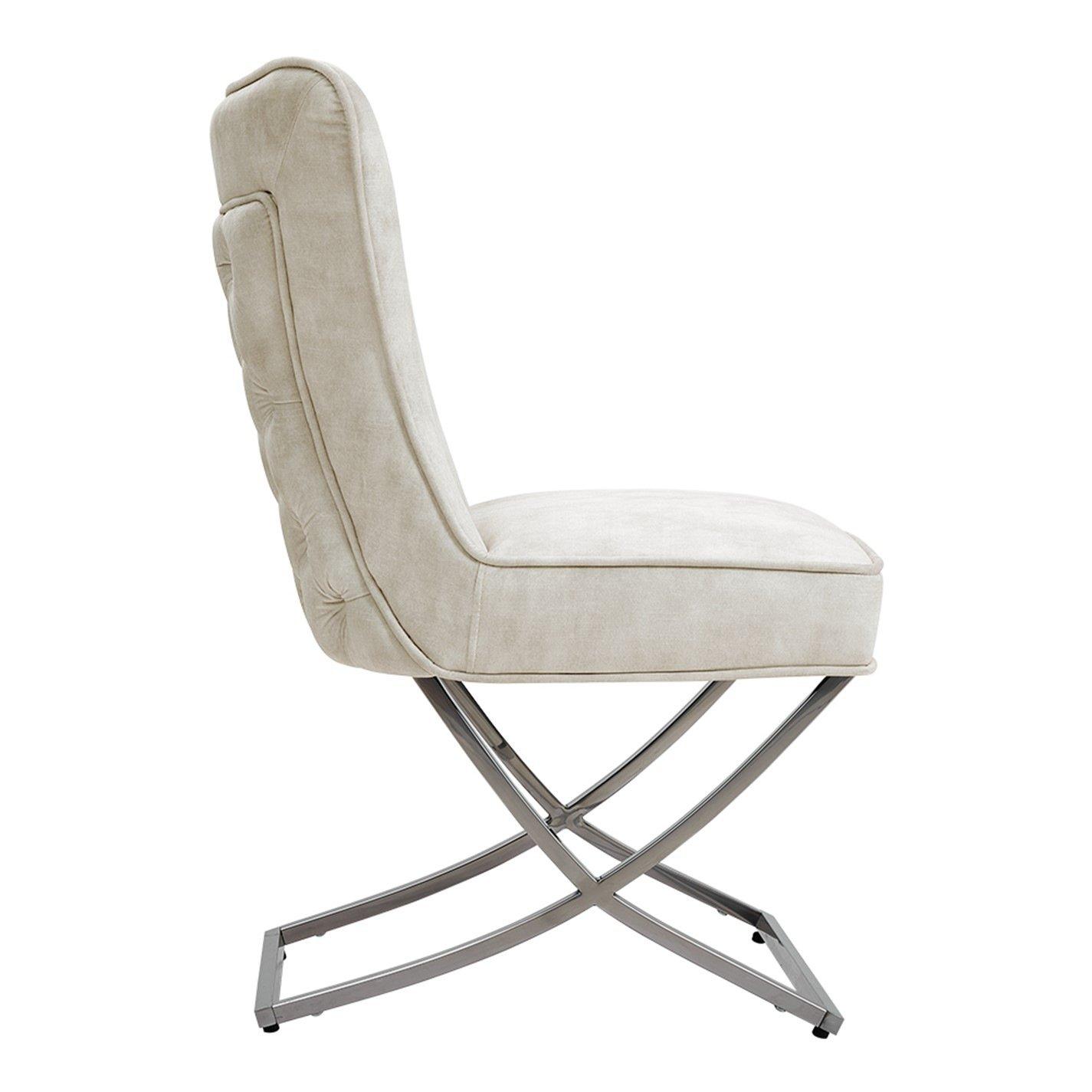 White - Kabinet UK - Set of 2 High Back Velvet Dining Chairs - 4