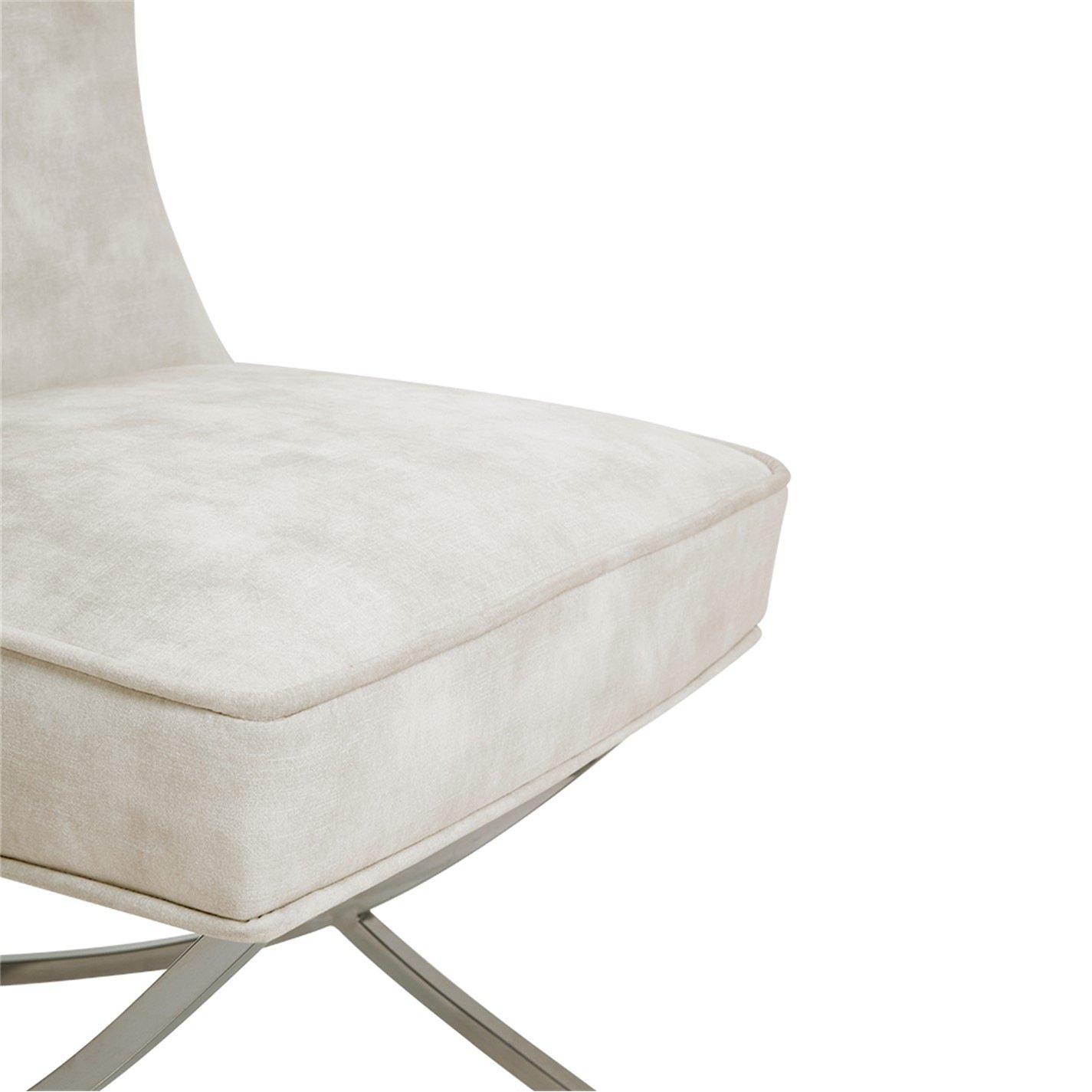 White - Kabinet UK - Set of 2 High Back Velvet Dining Chairs - 8