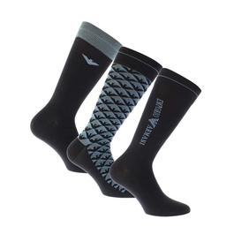 Emporio Armani 3 Pack of Jacquard Logo Socks
