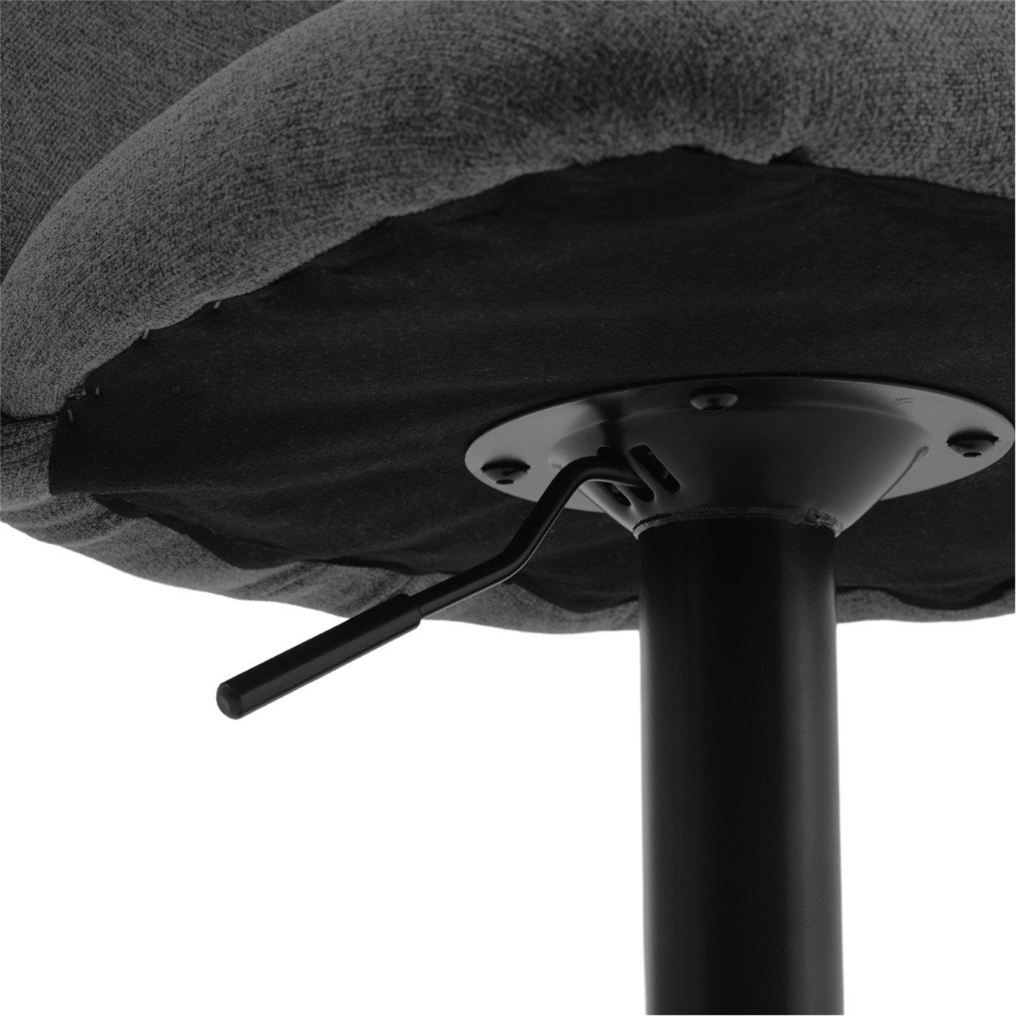 Dark Grey - Kabinet UK - 2 Set Swivel Counter Bar Stools with Mid Backrest - 6