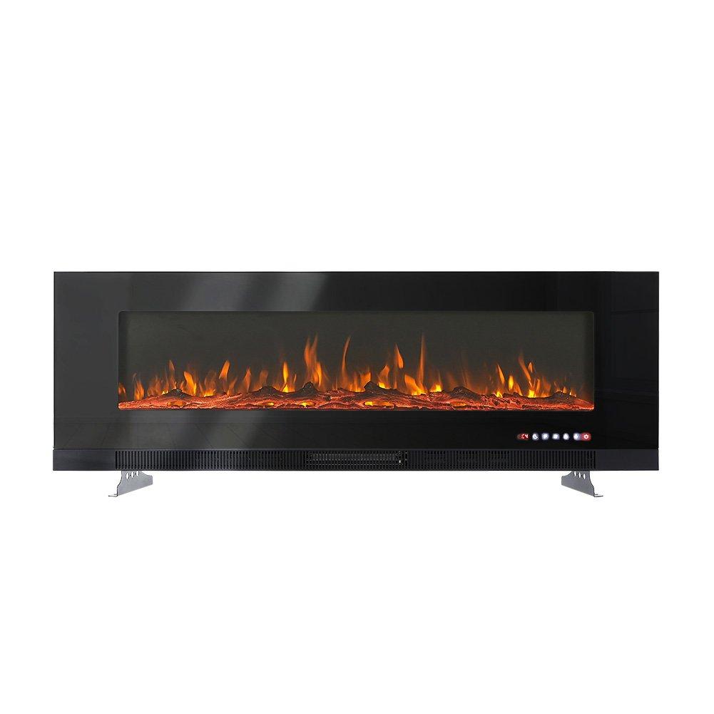 Black - Kabinet UK - 60inch Wall Mounted Electric Fireplace - 1