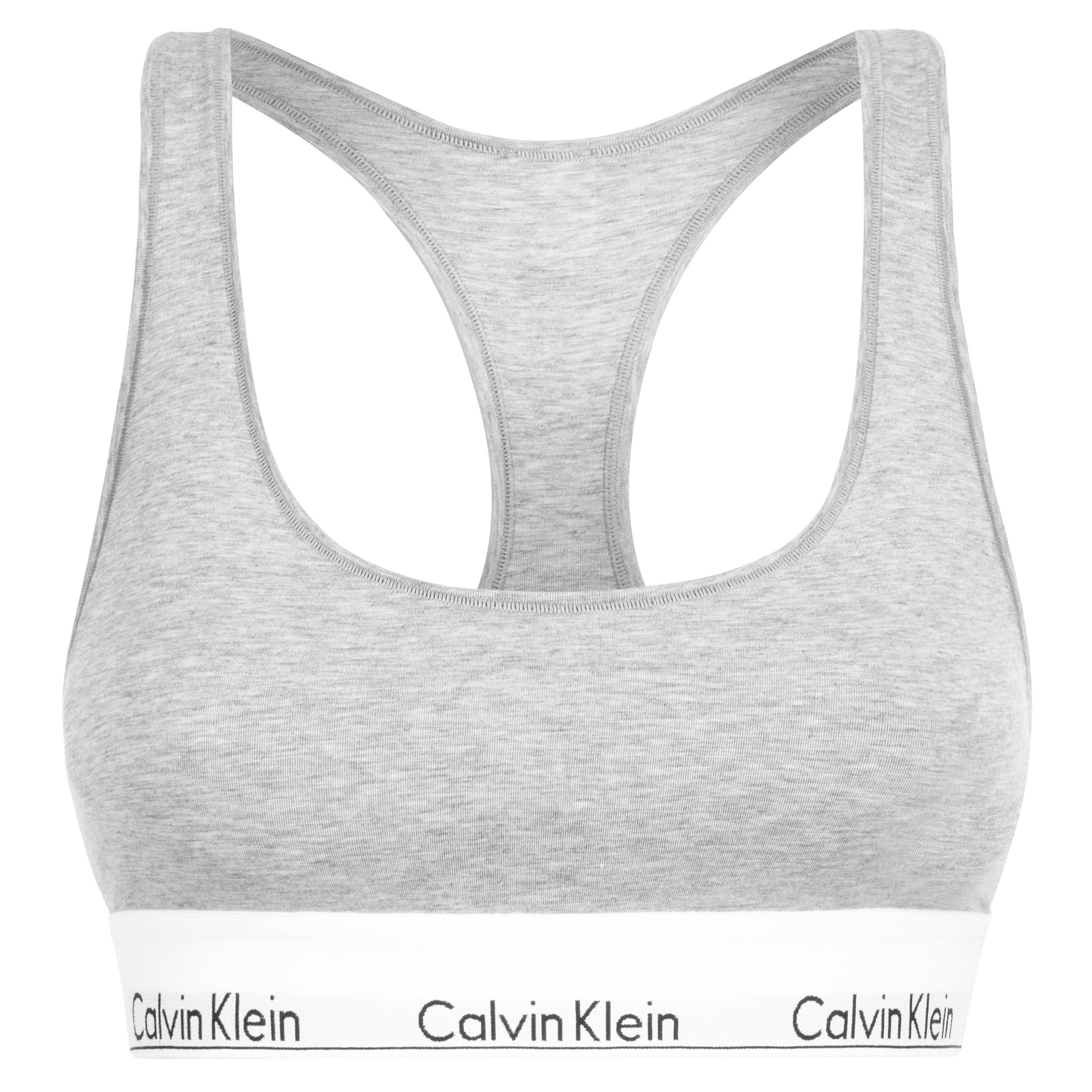 Calvin Klein Women's Modern Cotton Logo Bralette - Grey Hthr - 18 (2XL)