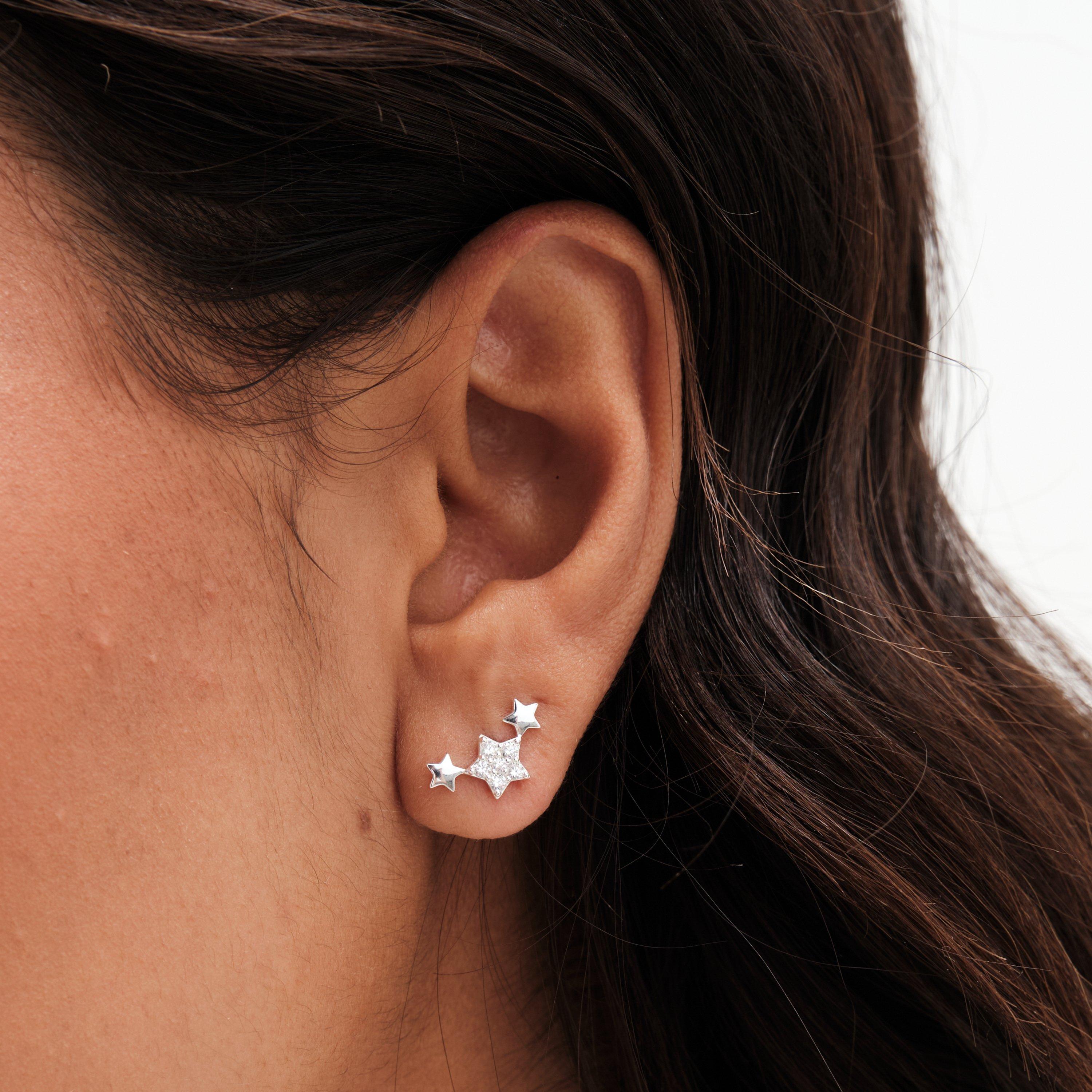 Silver - Simply Silver - Sterling Silver 925 Cubic Zirconia Mini Star Climb - 2