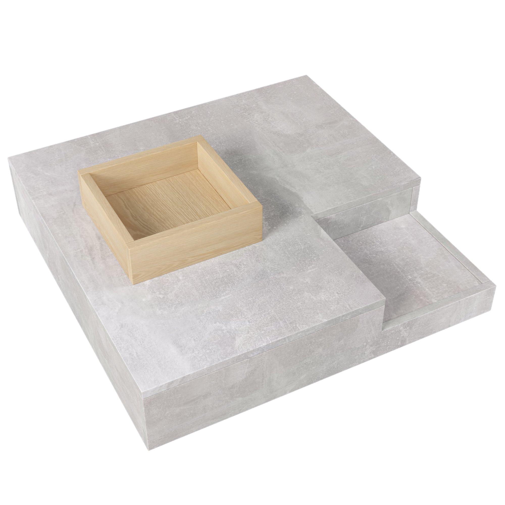 Grey - Urban Meuble - Modern Grey Concrete-Effect Coffee Table - 4