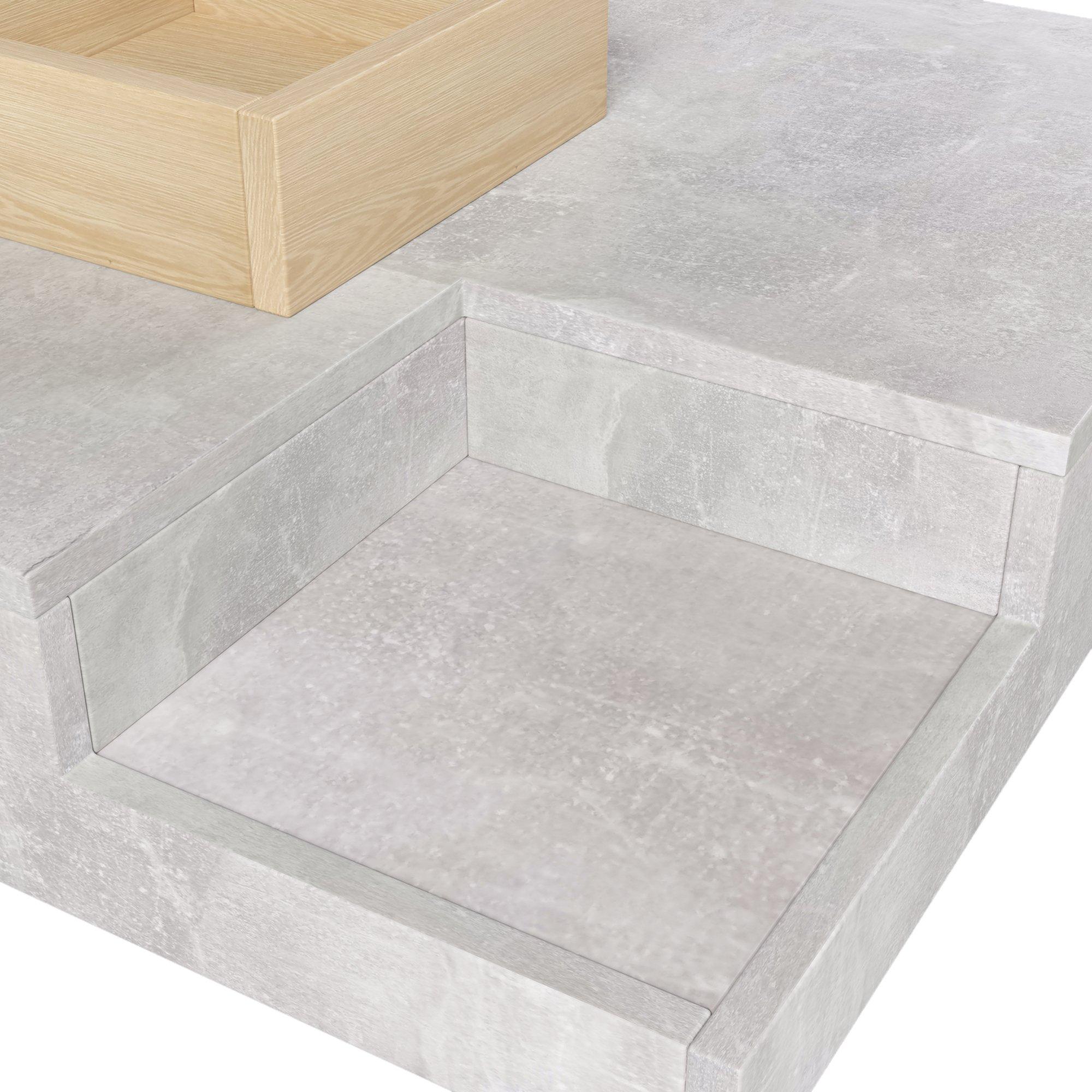 Grey - Urban Meuble - Modern Grey Concrete-Effect Coffee Table - 6