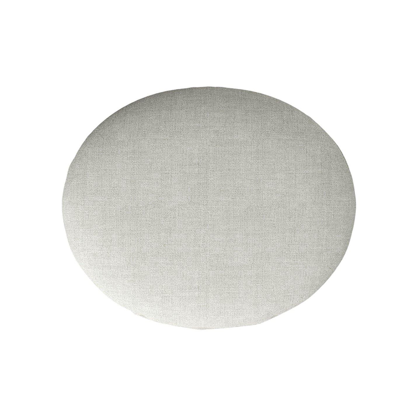 Grey Brown - Kabinet UK - Linen Upholstered Oval Footstool with Wooden Legs - 7