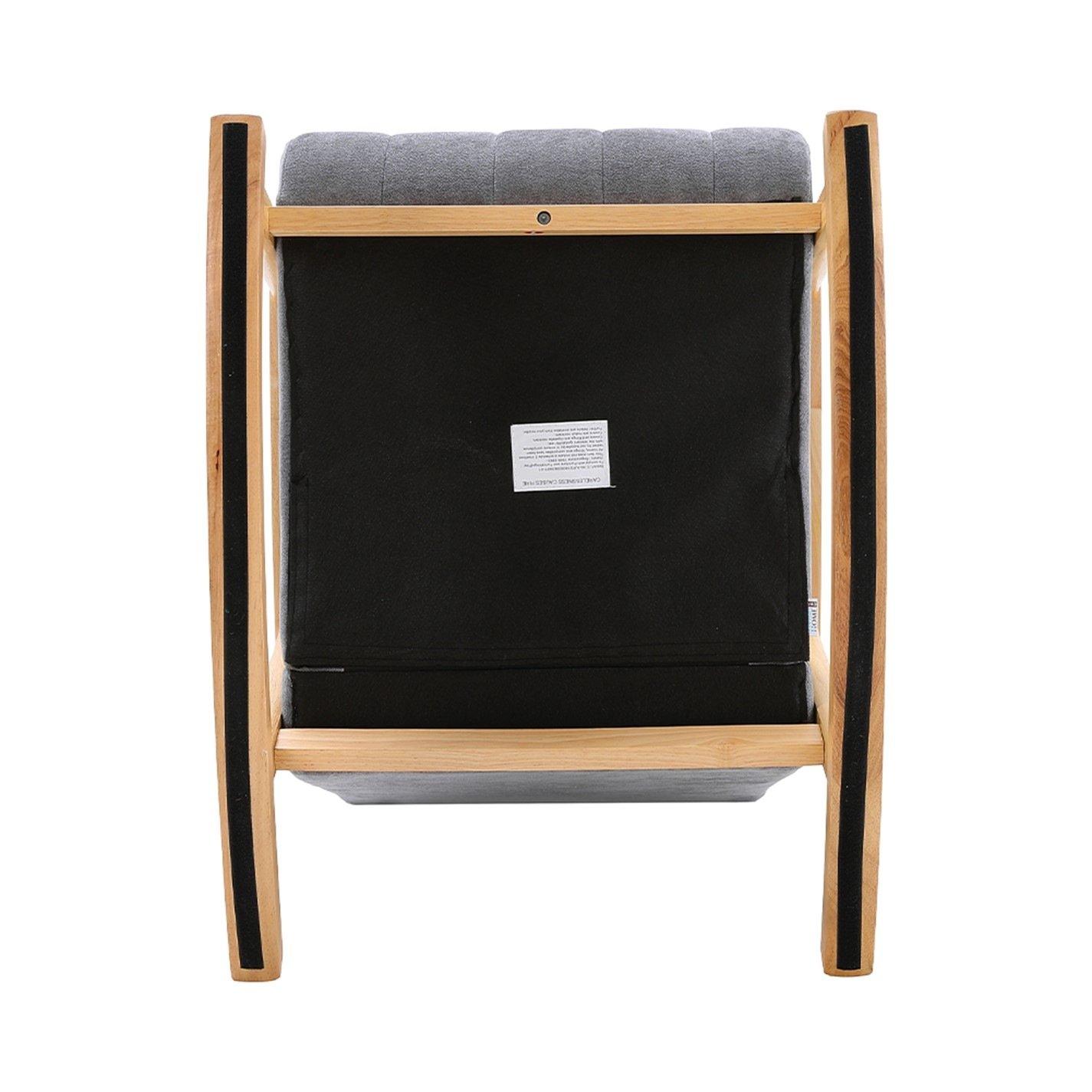 Dark Grey Brown - Kabinet UK - Velvet Tufted Rocking Chair - 6