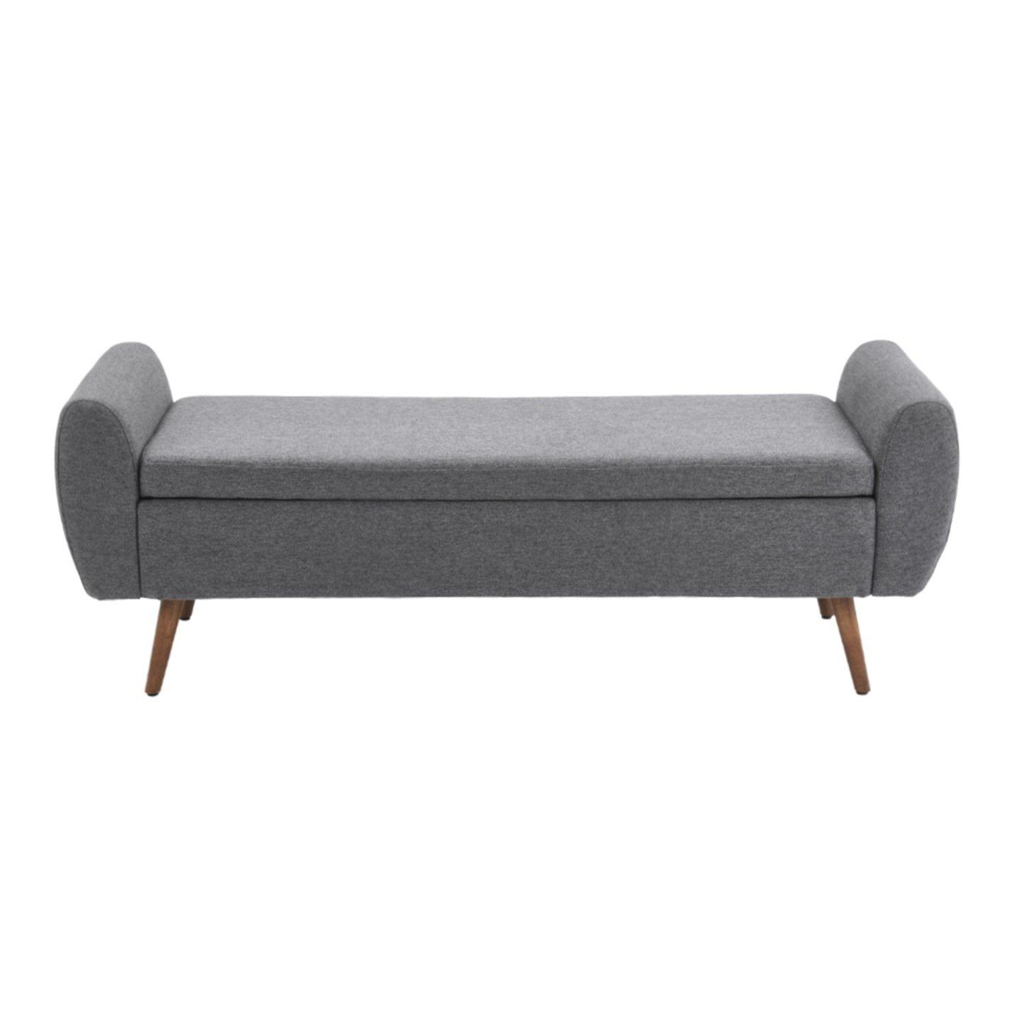 Grey - Kabinet UK - Linen Upholstered Storage Bench - 2
