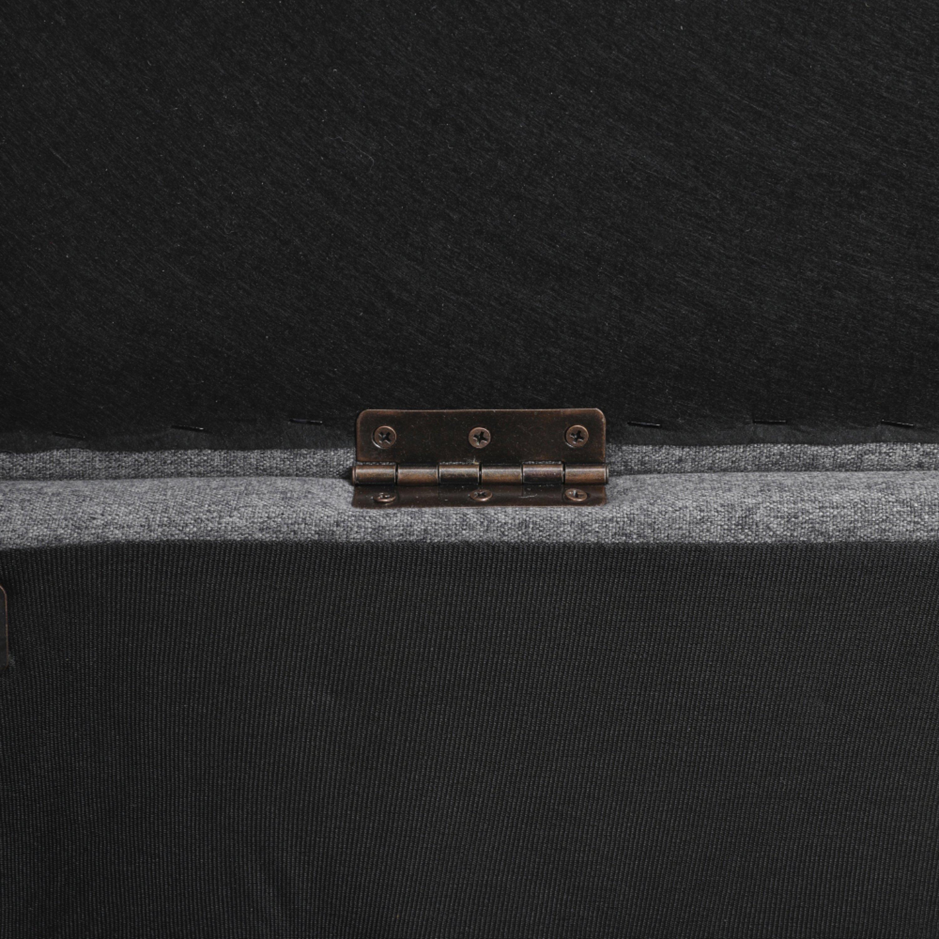 Grey - Kabinet UK - Linen Upholstered Storage Bench - 11