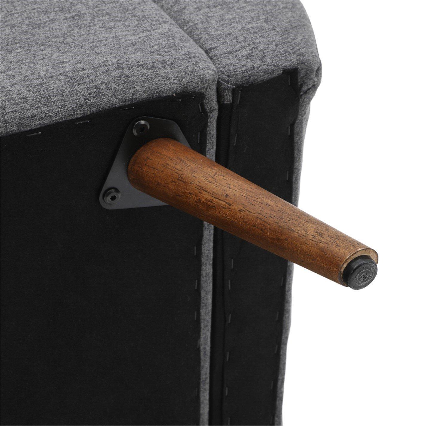 Grey - Kabinet UK - Linen Upholstered Storage Bench - 9