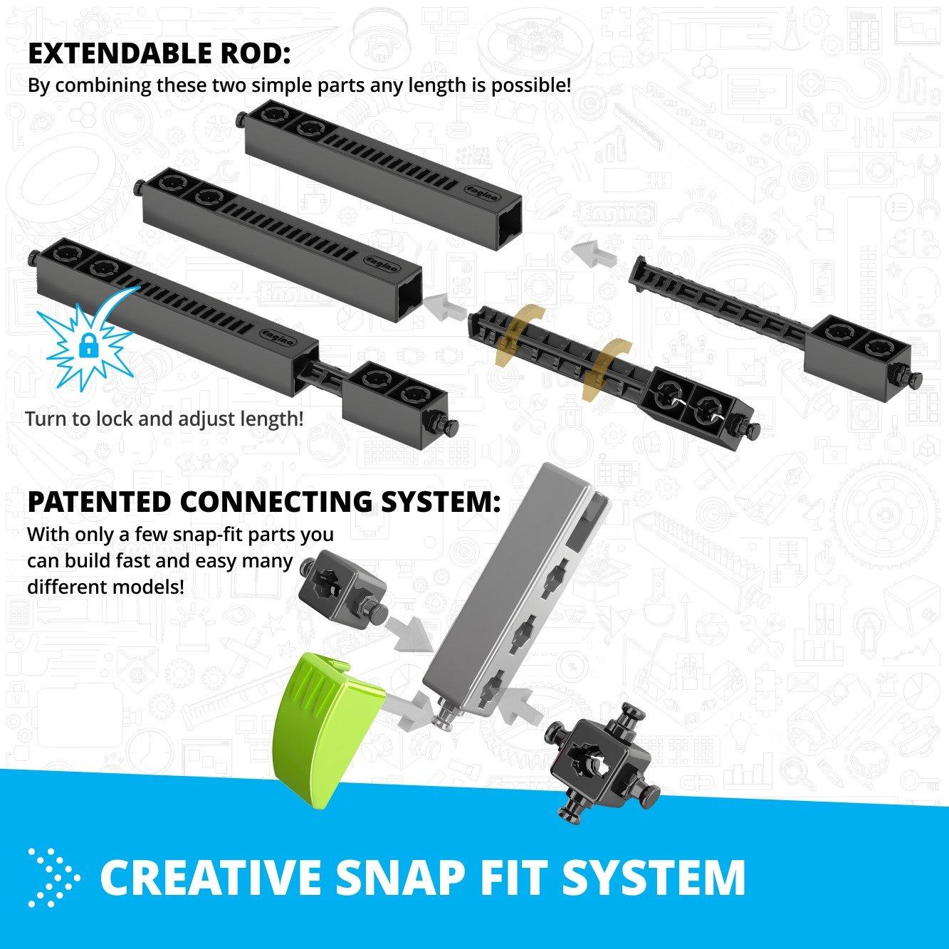 Multi - Engino - Inventor Motorized 4 Wheeled Extreme bike w 10 mod - 10
