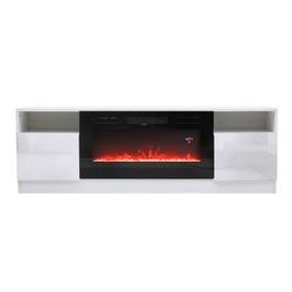 Cottonfy UK Recessed Electric Fireplace TV Stand