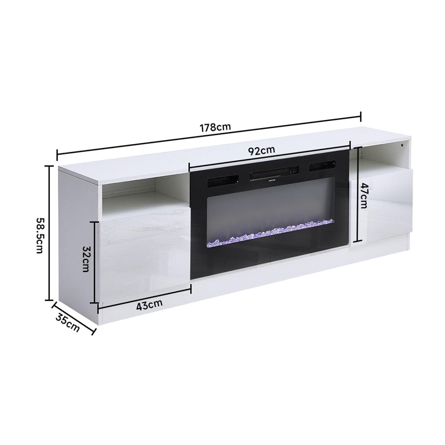 White - Kabinet UK - Recessed Electric Fireplace TV Stand - 12