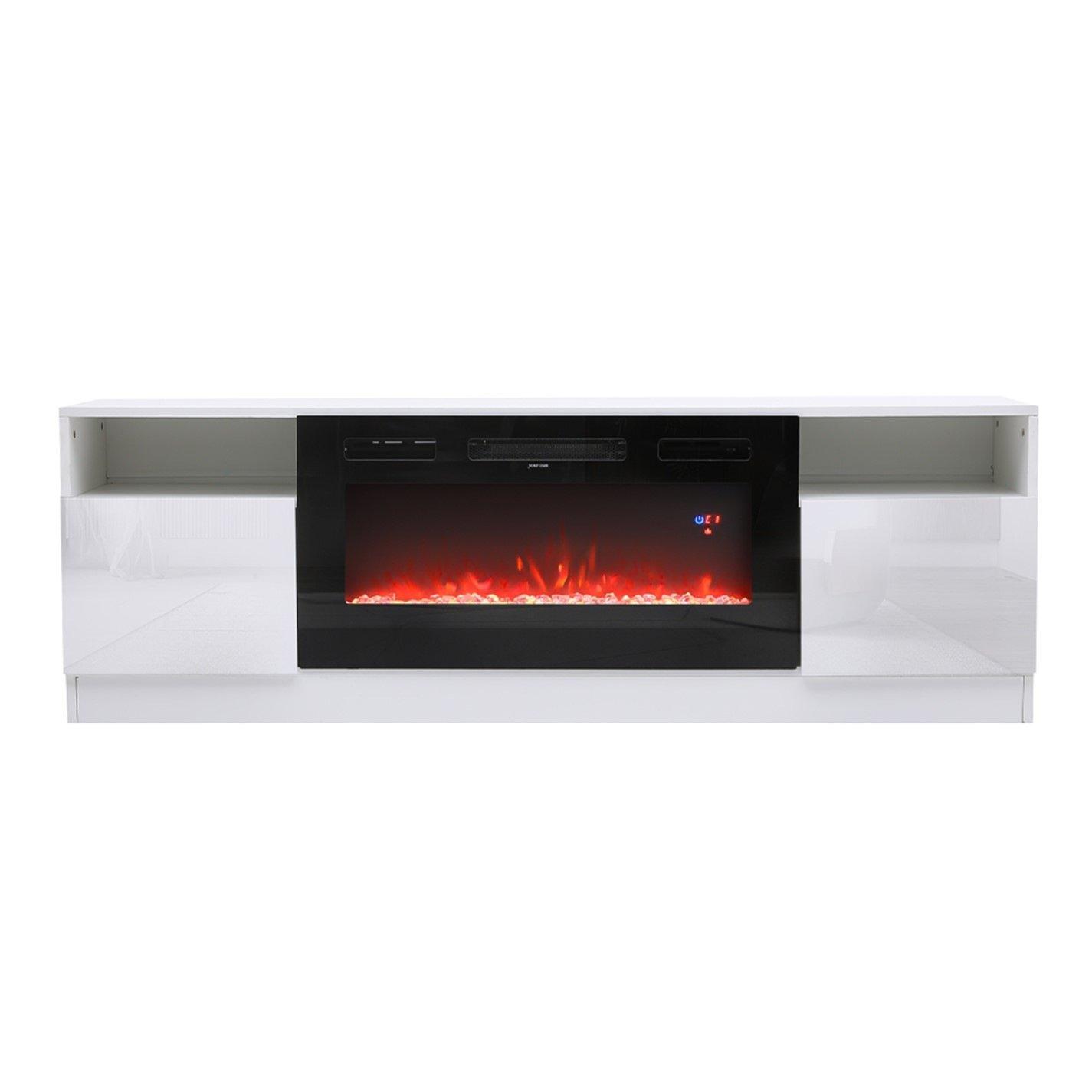 White - Kabinet UK - Recessed Electric Fireplace TV Stand - 3