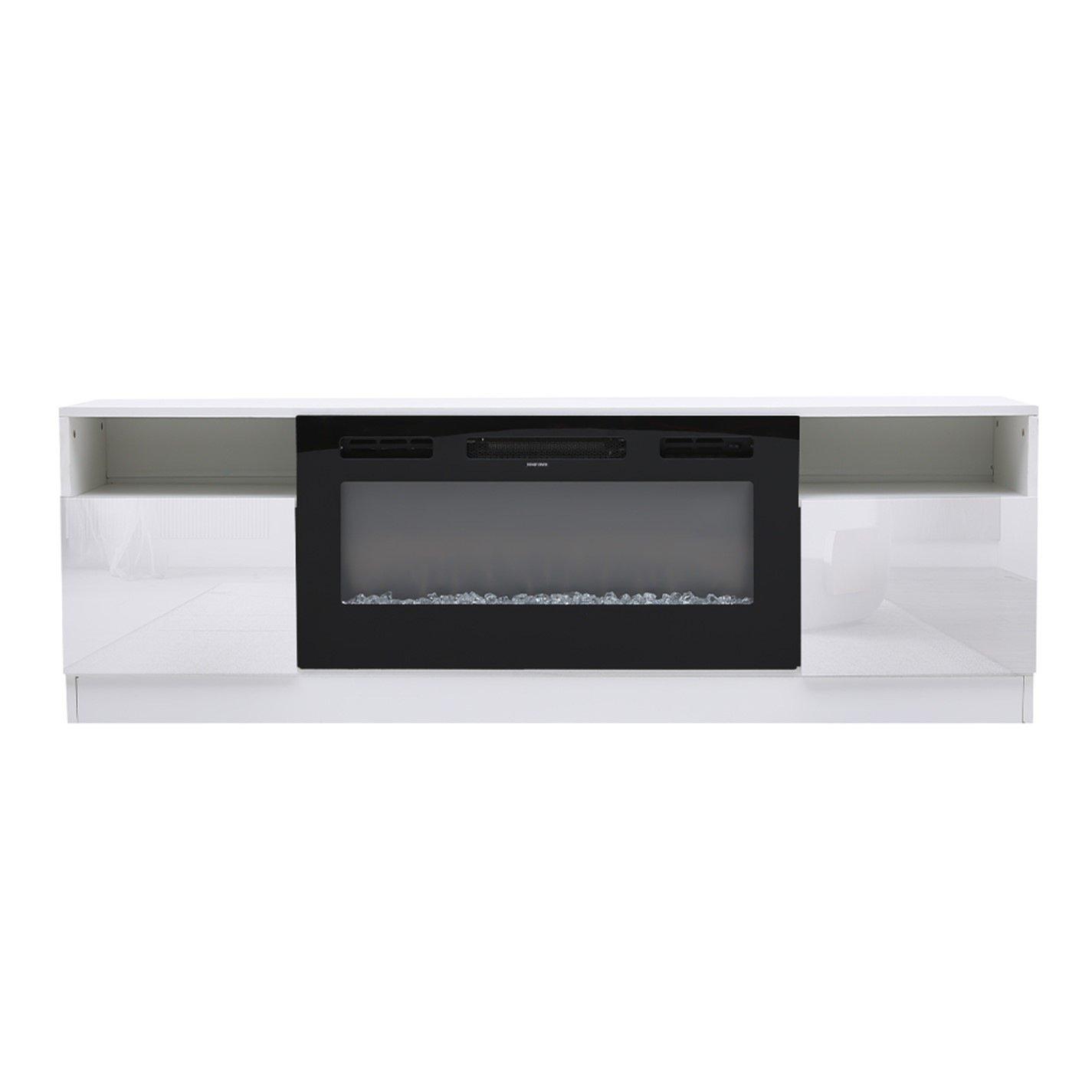 White - Kabinet UK - Recessed Electric Fireplace TV Stand - 4