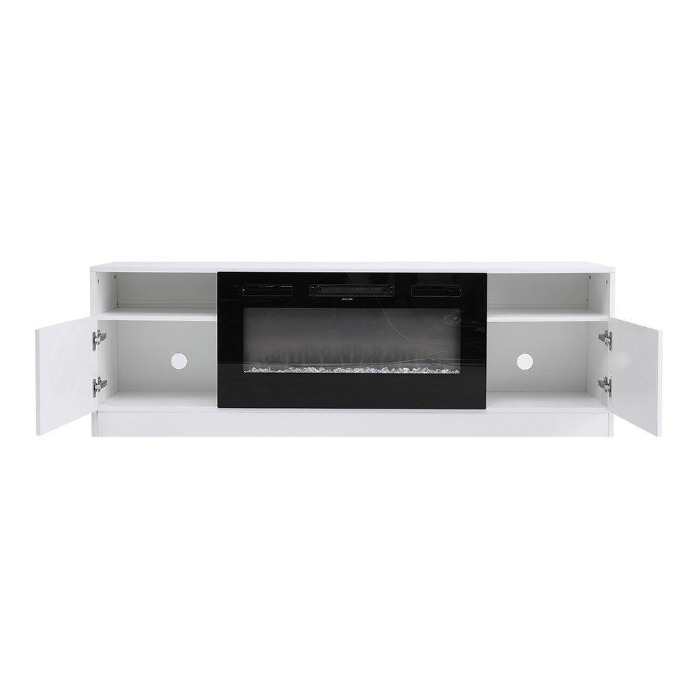White - Kabinet UK - Recessed Electric Fireplace TV Stand - 5
