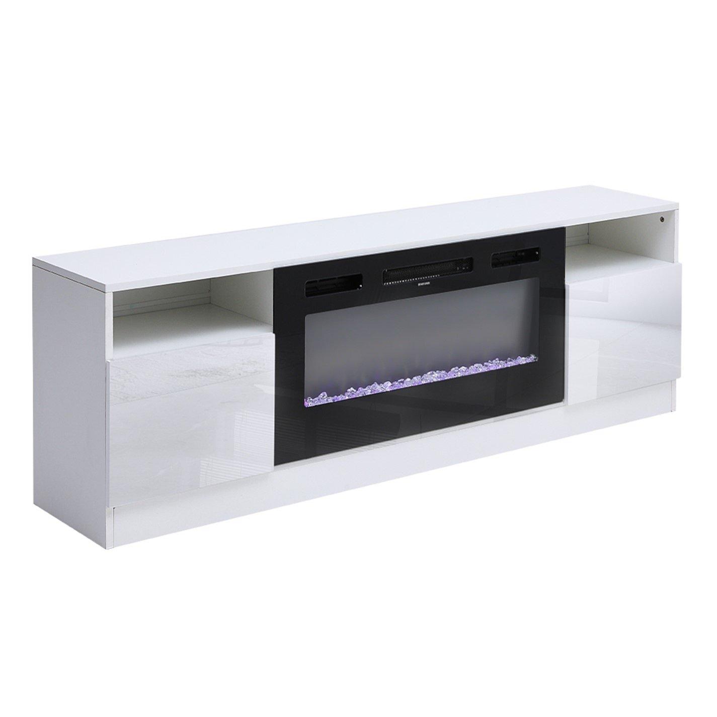 White - Kabinet UK - Recessed Electric Fireplace TV Stand - 6